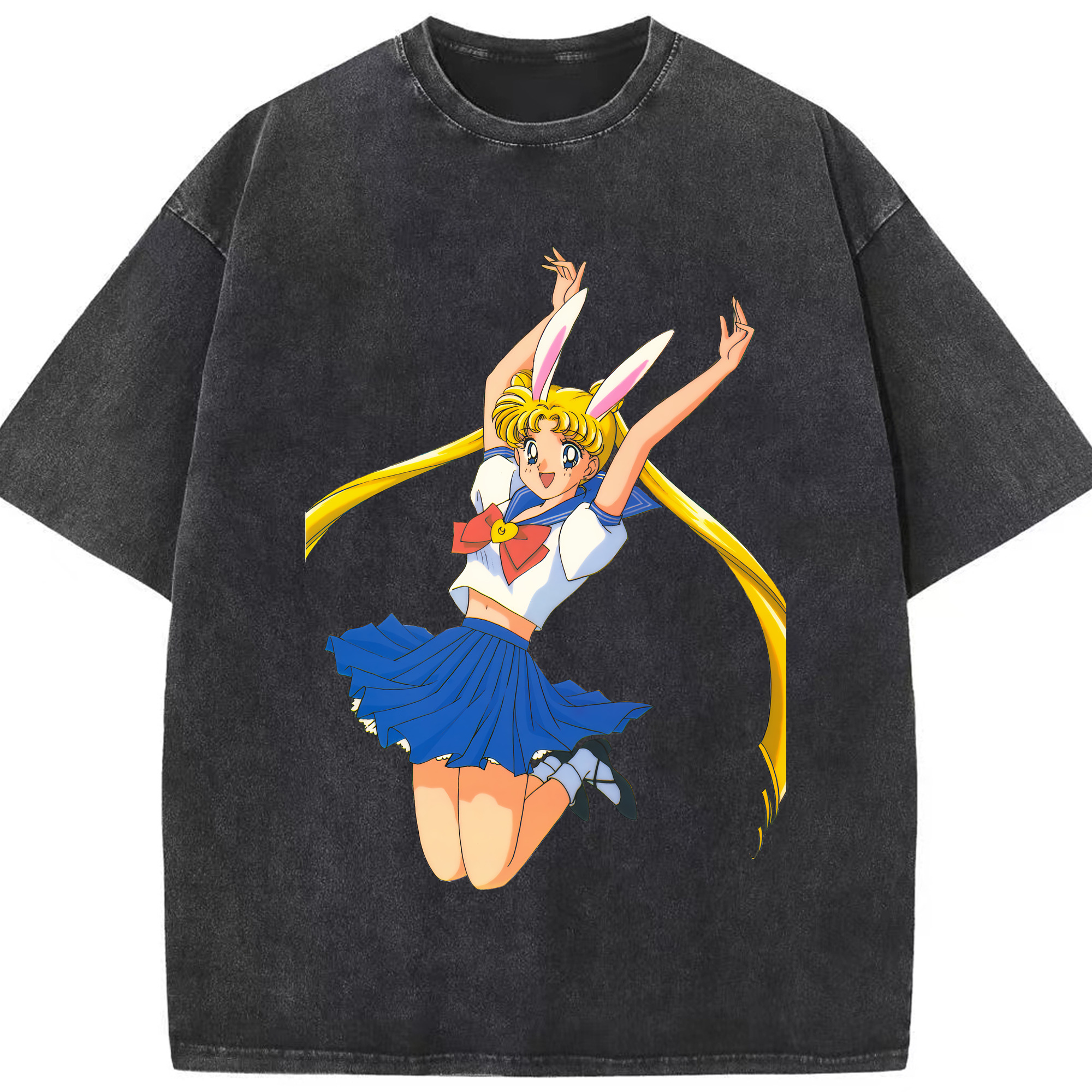 （画像用） 美少女戦士セーラームーン 愛野 美奈子 あいの みなこ Sailor Moon Aino Minako 綿100% ヴィンテージ風 半袖Tシャツ（フロントプリント）
