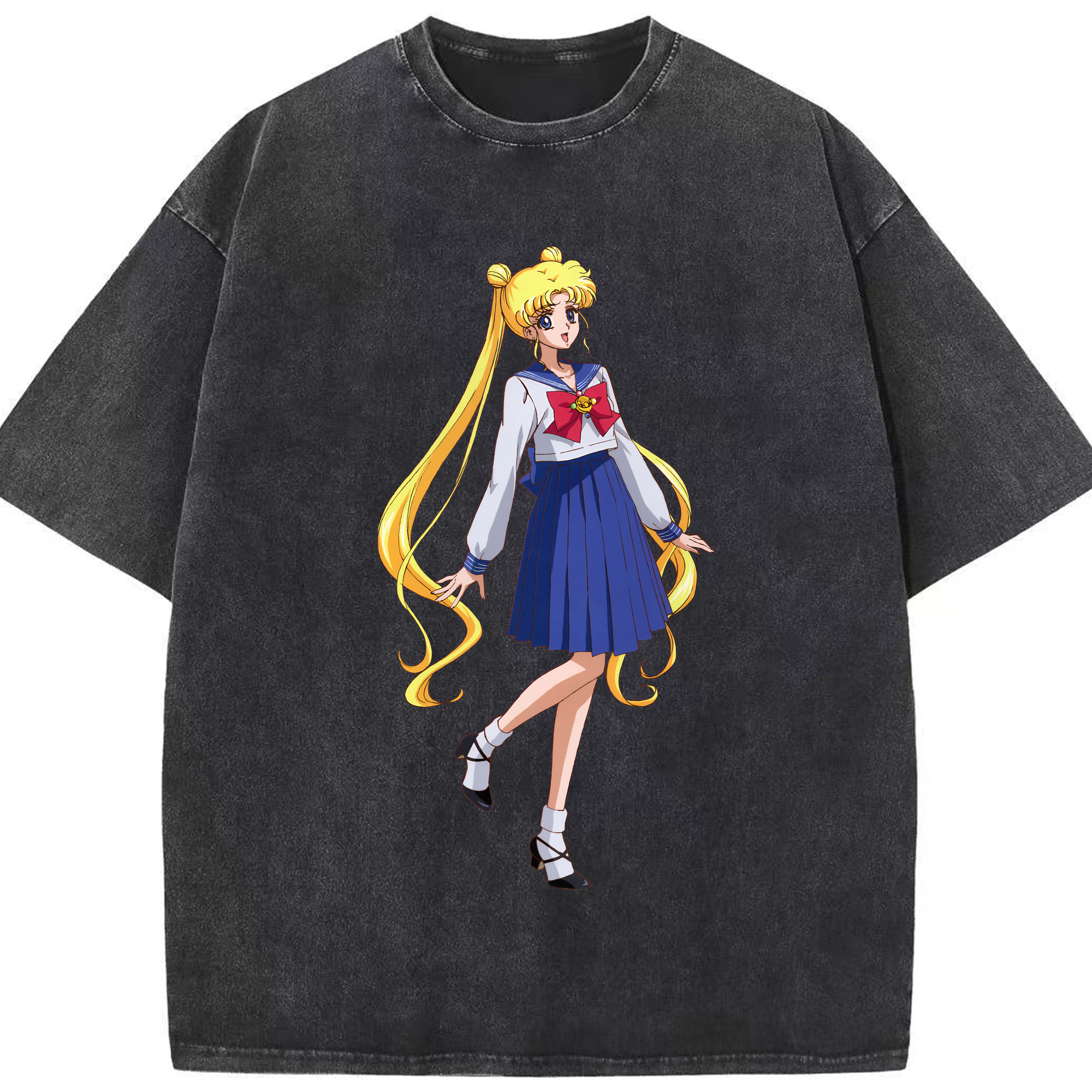 （画像用） 美少女戦士セーラームーン 愛野 美奈子 あいの みなこ Sailor Moon Aino Minako 綿100% ヴィンテージ風 半袖Tシャツ（フロントプリント）
