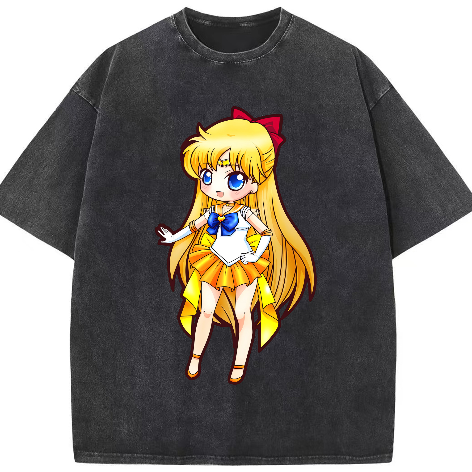 （画像用） 美少女戦士セーラームーン 愛野 美奈子 あいの みなこ Sailor Moon Aino Minako 綿100% ヴィンテージ風 半袖Tシャツ（フロントプリント）