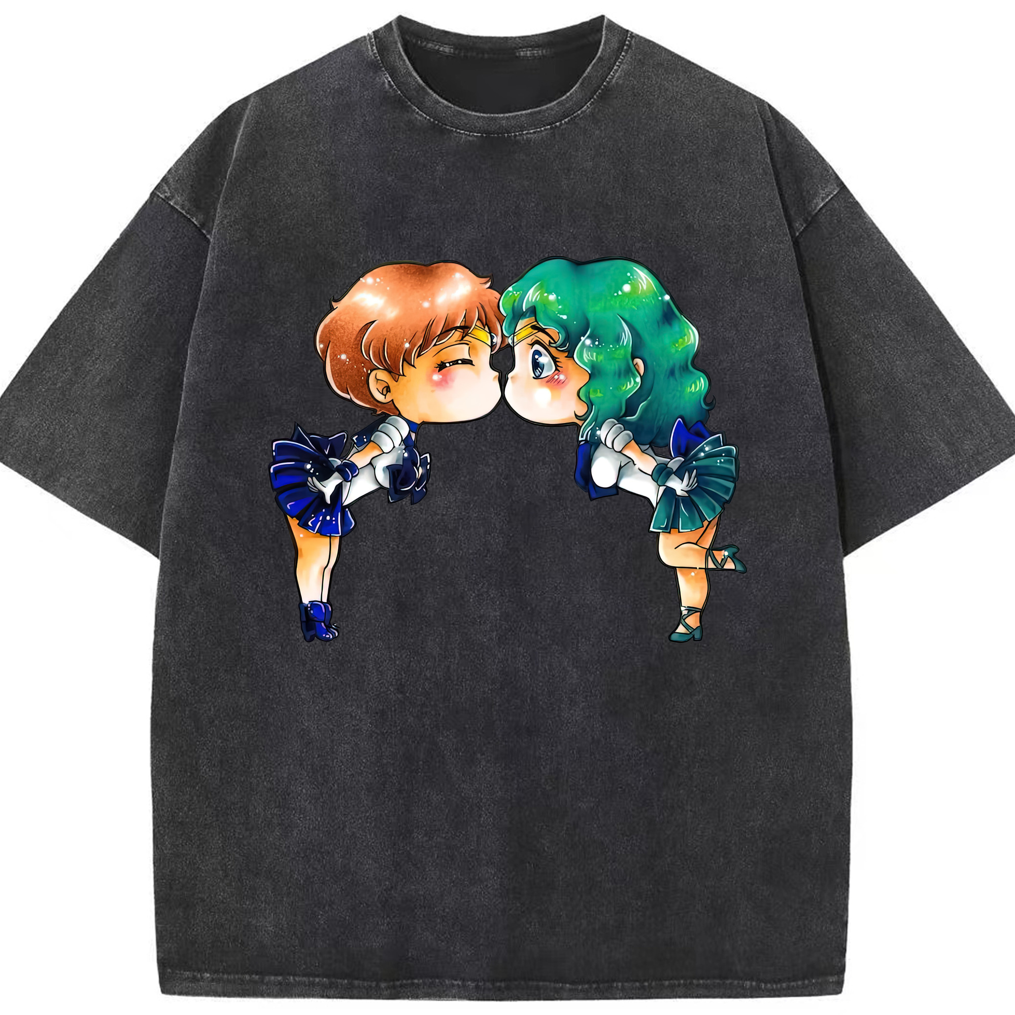 （画像用） 美少女戦士セーラームーン 天王はるか Sailor Moon Tenoh Haruka 綿100% ヴィンテージ風 半袖Tシャツ（フロントプリント）
