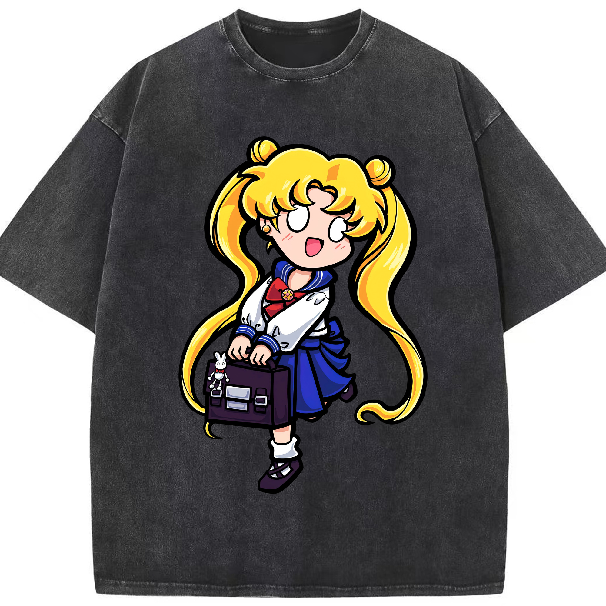 （画像用） 美少女戦士セーラームーン 愛野 美奈子 あいの みなこ Sailor Moon Aino Minako 綿100% ヴィンテージ風 半袖Tシャツ（フロントプリント）