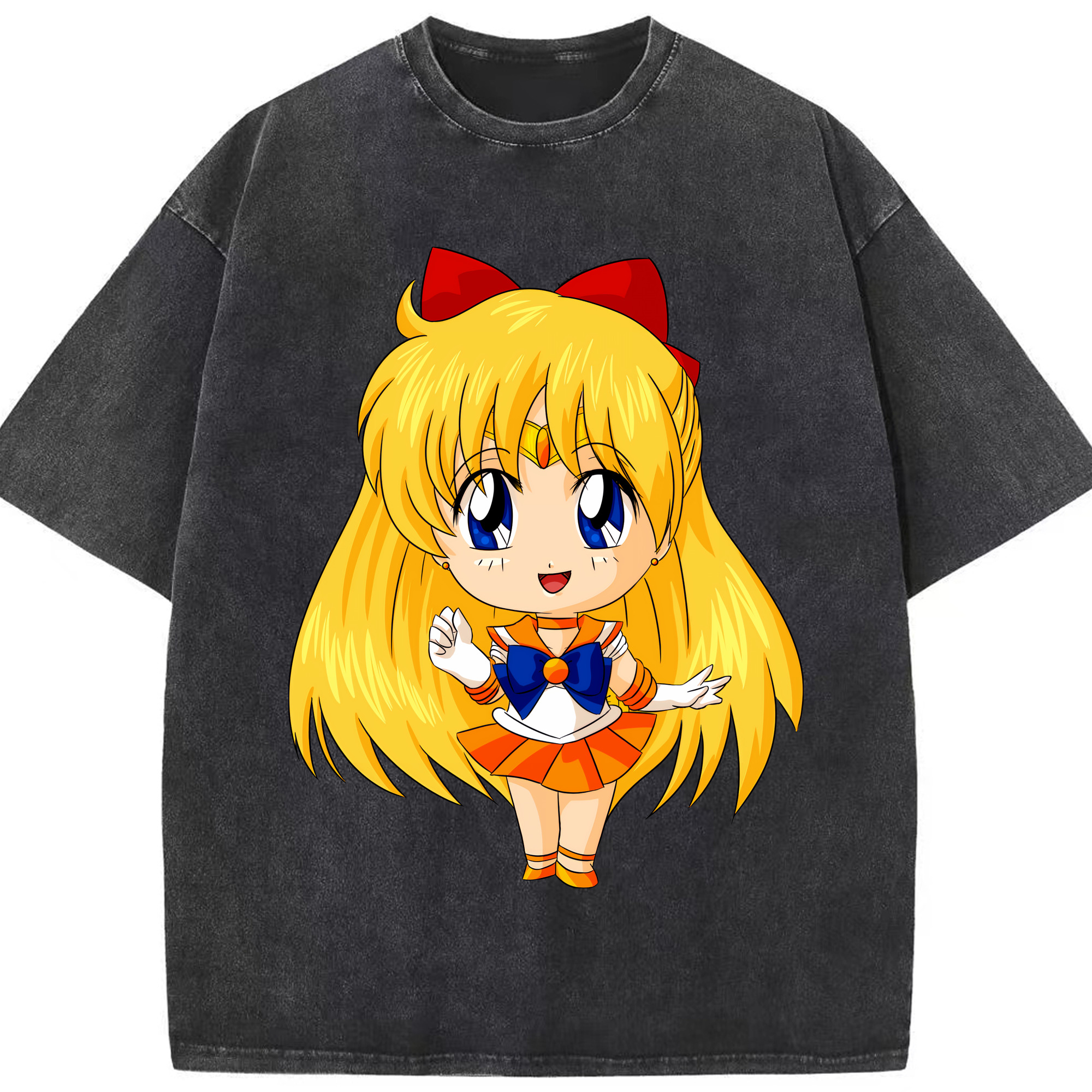 （画像用） 美少女戦士セーラームーン 愛野 美奈子 あいの みなこ Sailor Moon Aino Minako 綿100% ヴィンテージ風 半袖Tシャツ（フロントプリント）