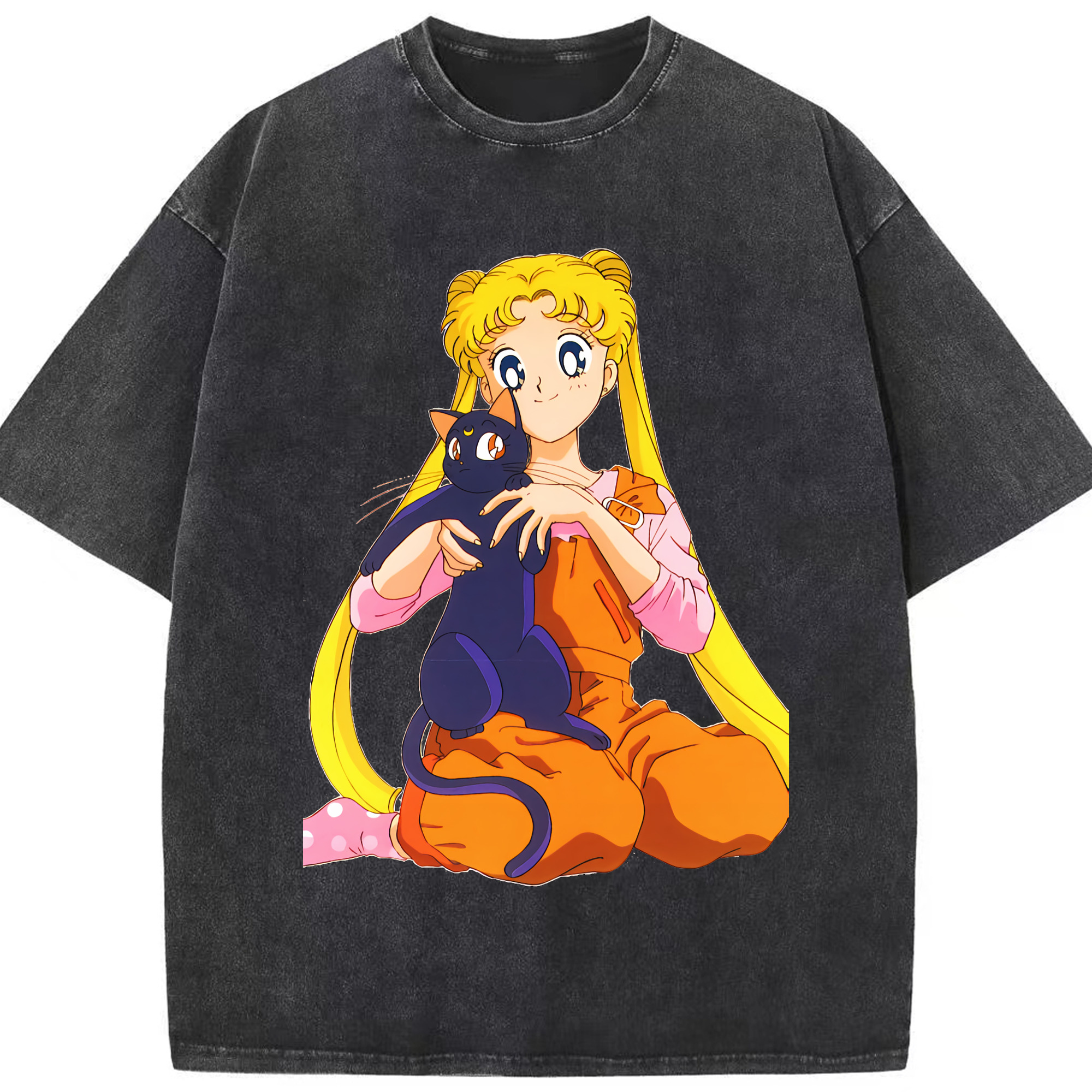 （画像用） 美少女戦士セーラームーン 愛野 美奈子 あいの みなこ Sailor Moon Aino Minako 綿100% ヴィンテージ風 半袖Tシャツ（フロントプリント）