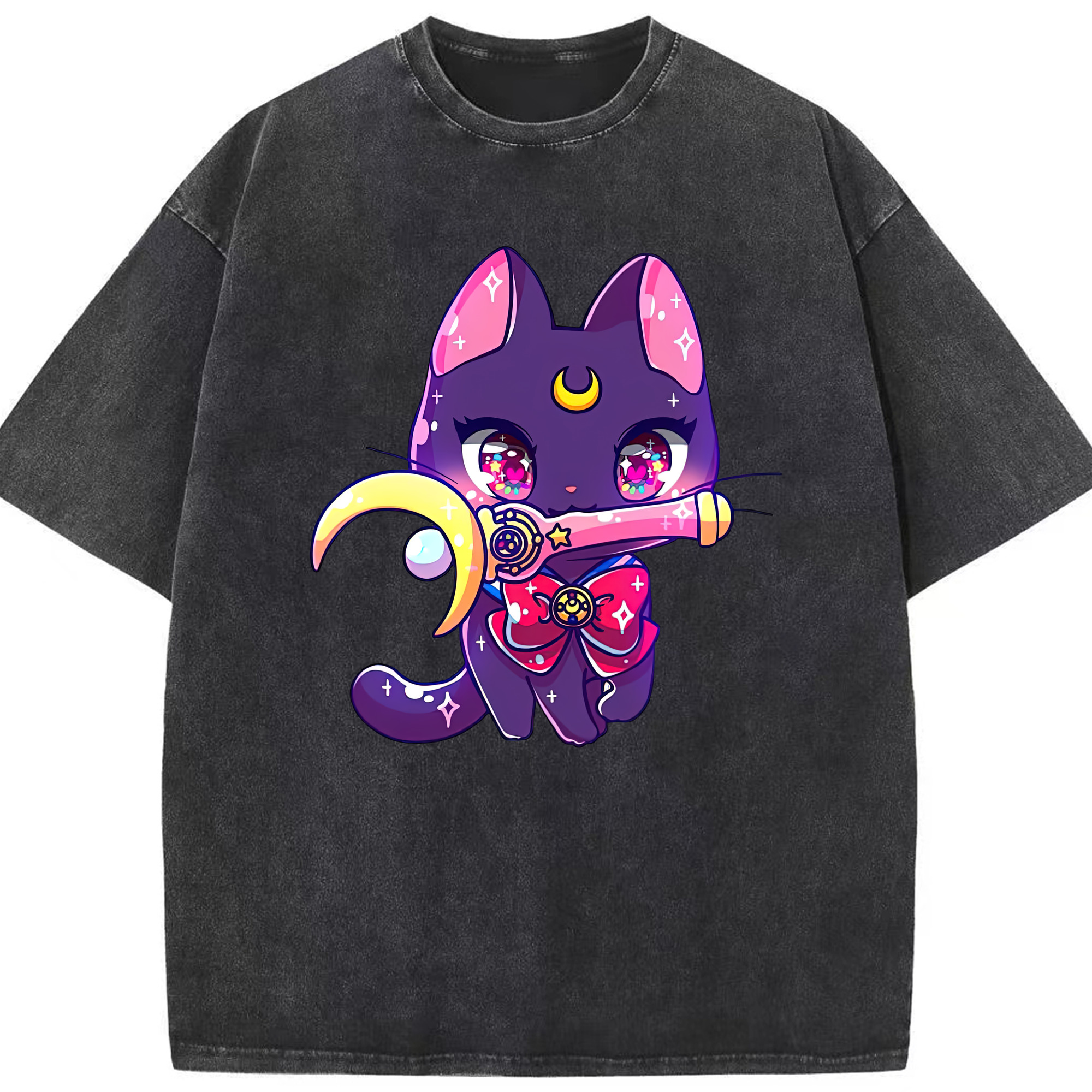 （画像用） 美少女戦士セーラームーン Sailor Moon 綿100% ヴィンテージ風 半袖Tシャツ（フロントプリント）