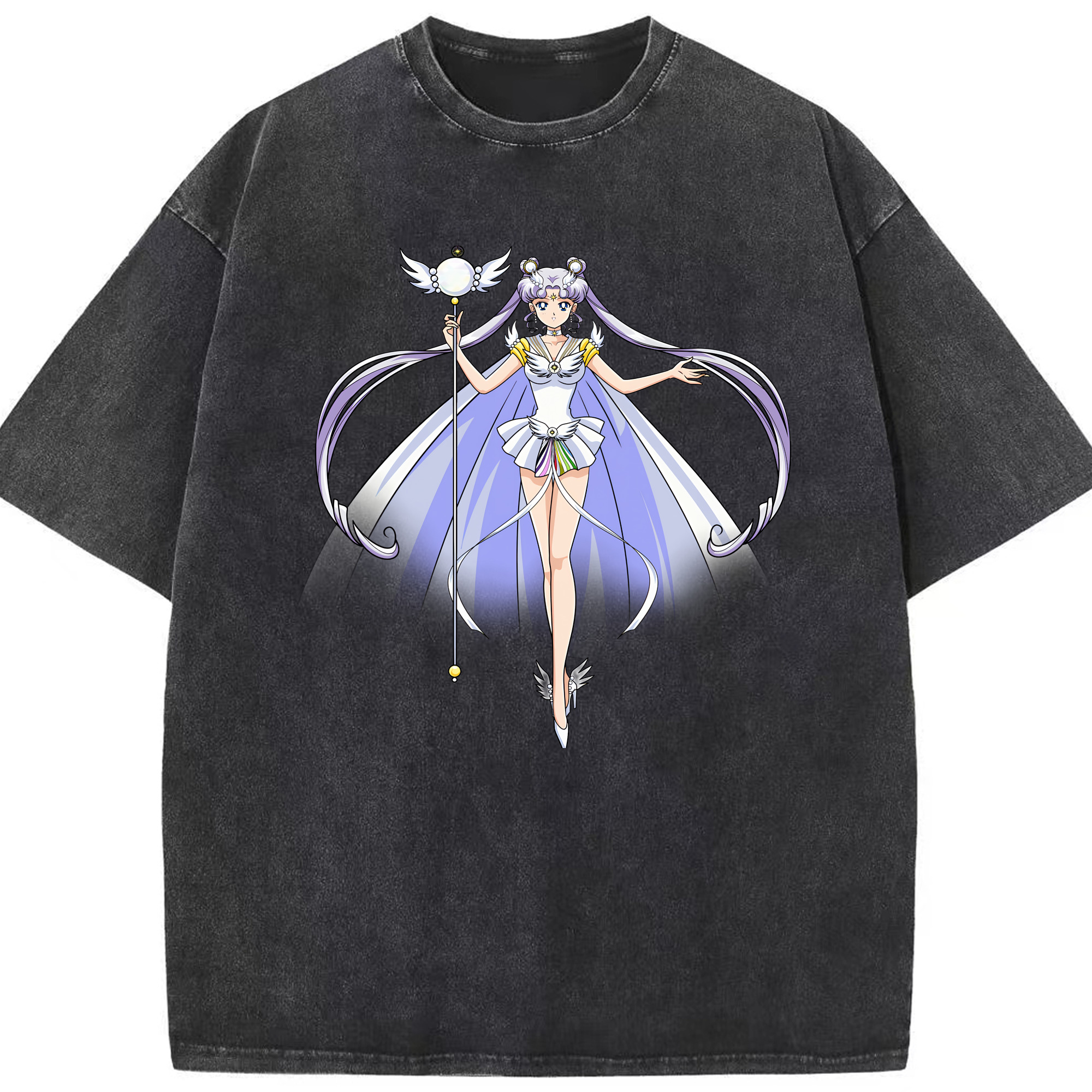 （画像用） 美少女戦士セーラームーン 月野 うさぎ つきの うさぎ Sailor Moon Tsukino Usagi 綿100% ヴィンテージ風 半袖Tシャツ（フロントプリント）