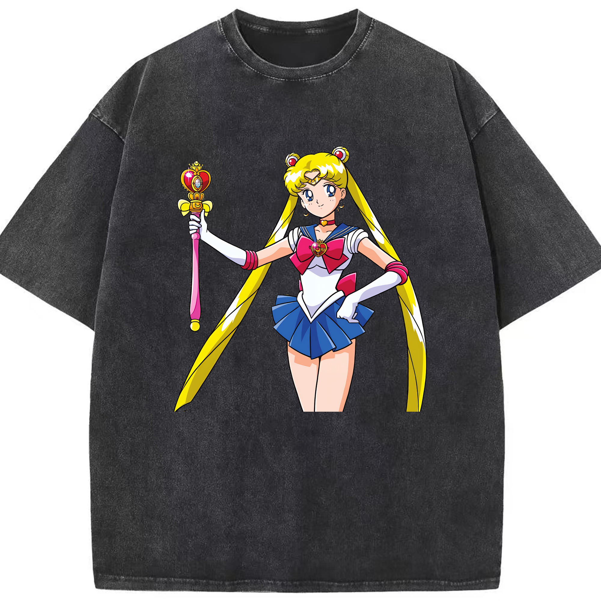 （画像用） 美少女戦士セーラームーン 月野 うさぎ つきの うさぎ Sailor Moon Tsukino Usagi 綿100% ヴィンテージ風 半袖Tシャツ（フロントプリント）
