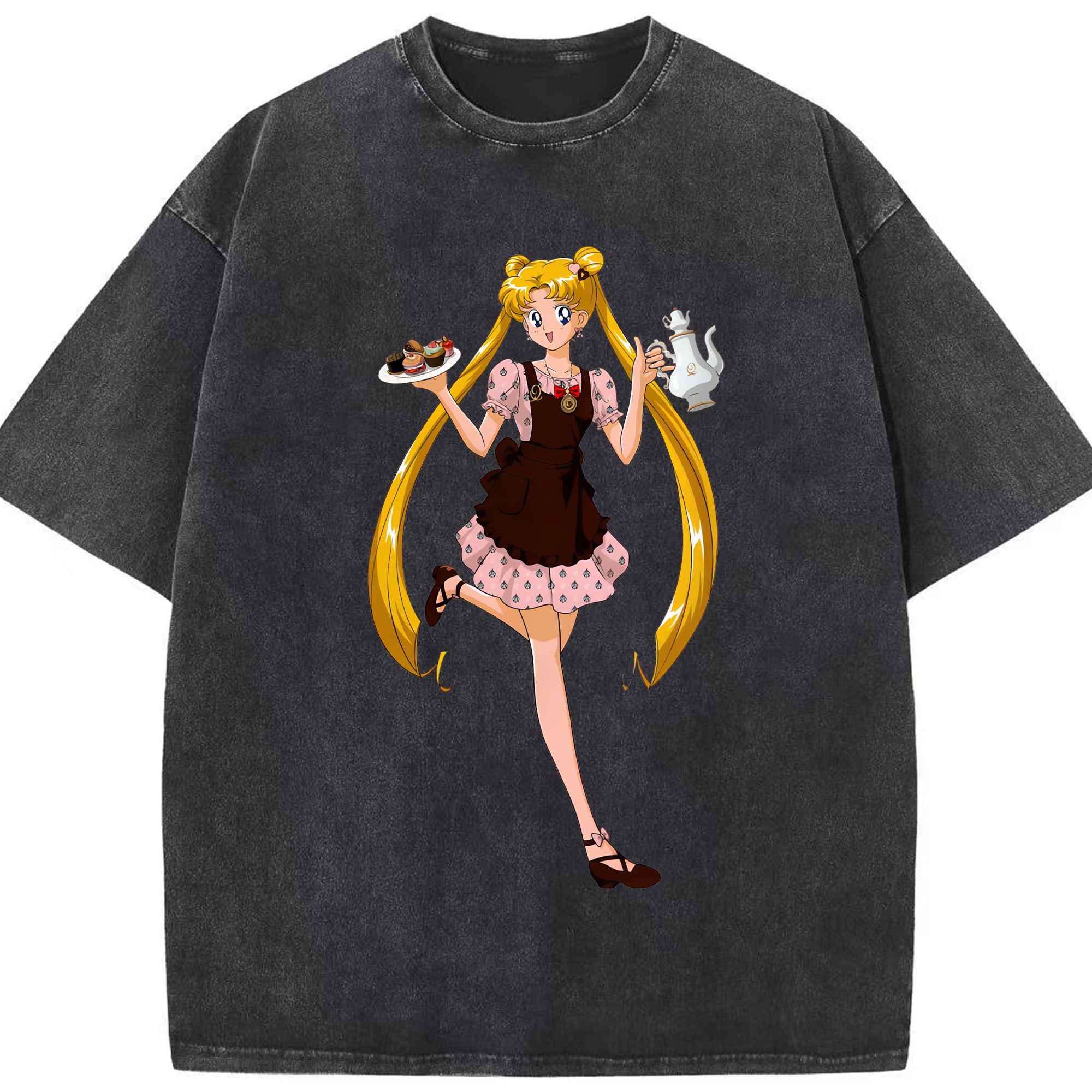（画像用） 美少女戦士セーラームーン 愛野 美奈子 あいの みなこ Sailor Moon Aino Minako 綿100% ヴィンテージ風 半袖Tシャツ（フロントプリント）