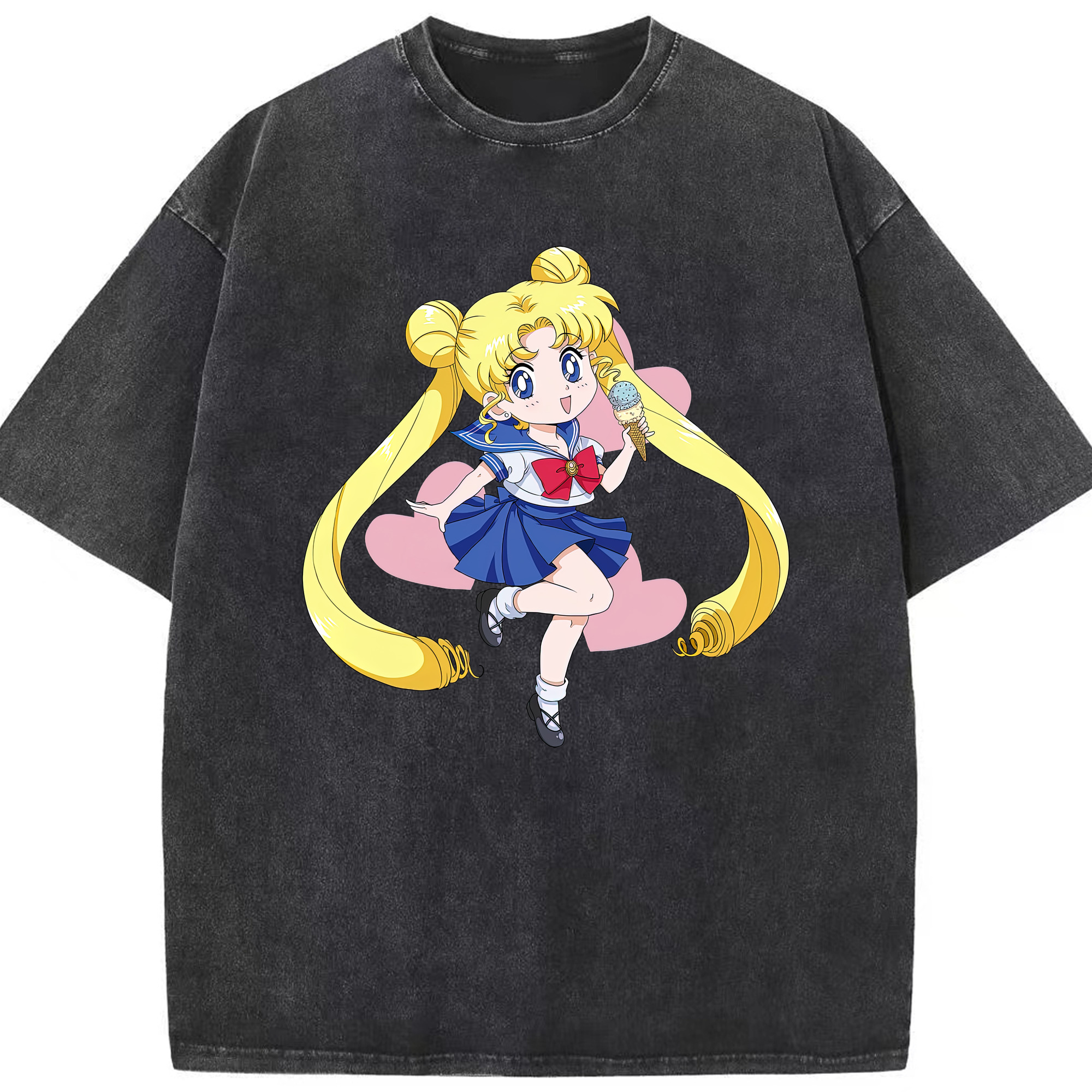 （画像用） 美少女戦士セーラームーン 愛野 美奈子 あいの みなこ Sailor Moon Aino Minako 綿100% ヴィンテージ風 半袖Tシャツ（フロントプリント）