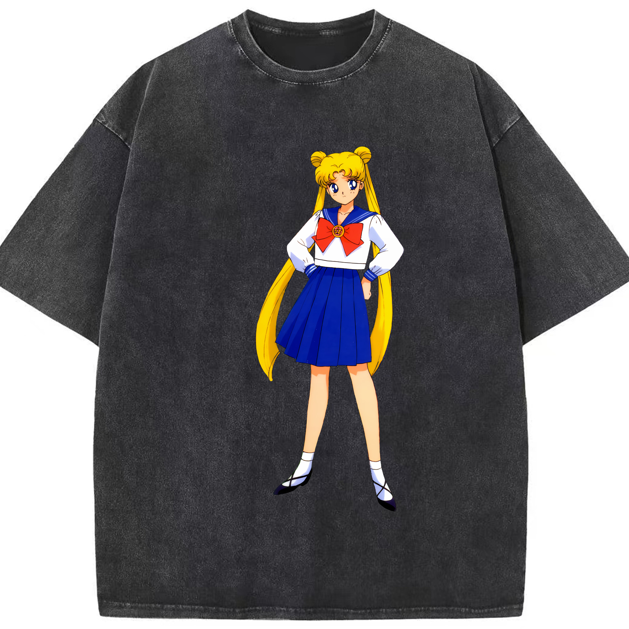 （画像用） 美少女戦士セーラームーン 愛野 美奈子 あいの みなこ Sailor Moon Aino Minako 綿100% ヴィンテージ風 半袖Tシャツ（フロントプリント）