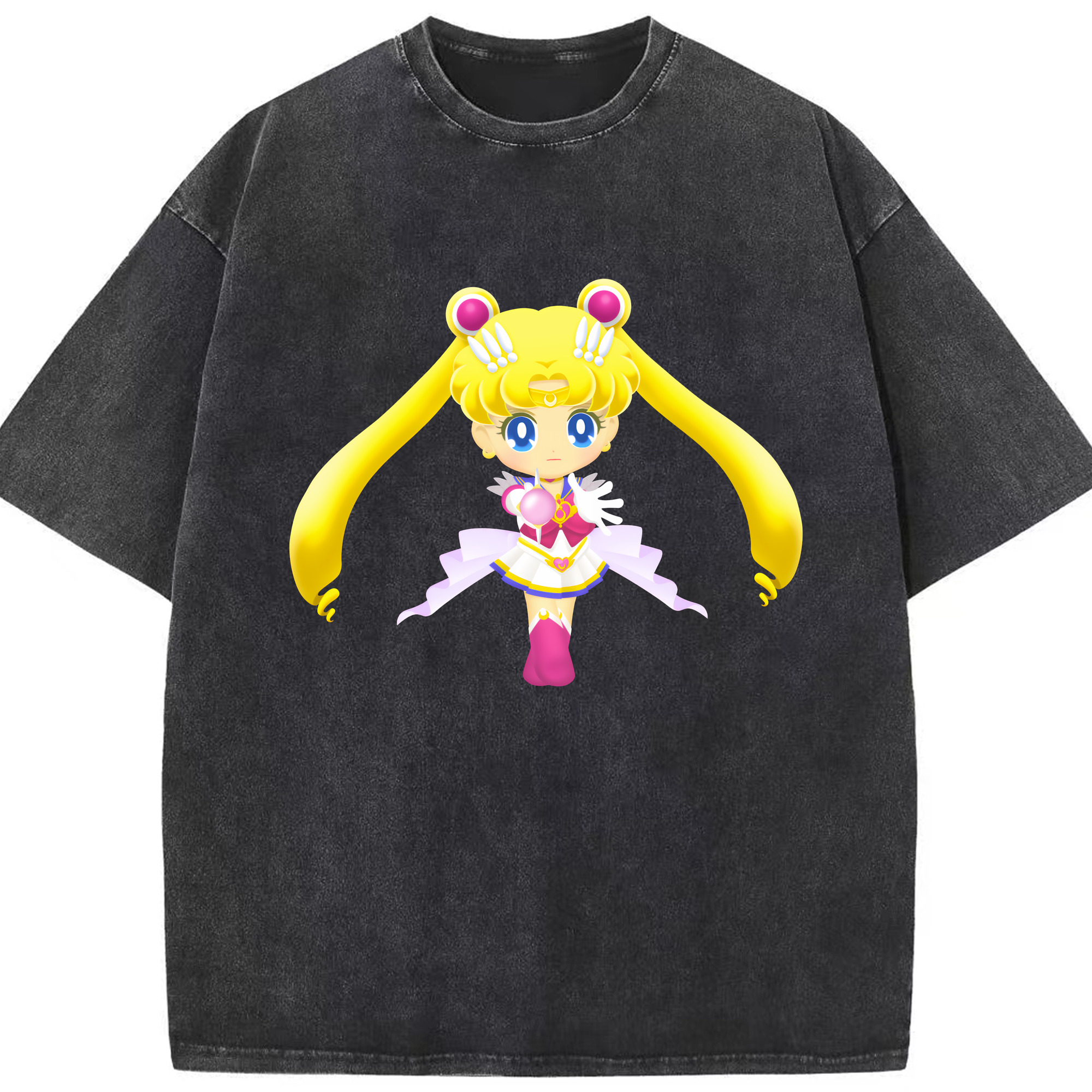 （画像用） 美少女戦士セーラームーン 月野 うさぎ つきの うさぎ Sailor Moon Tsukino Usagi 綿100% ヴィンテージ風 半袖Tシャツ（フロントプリント）