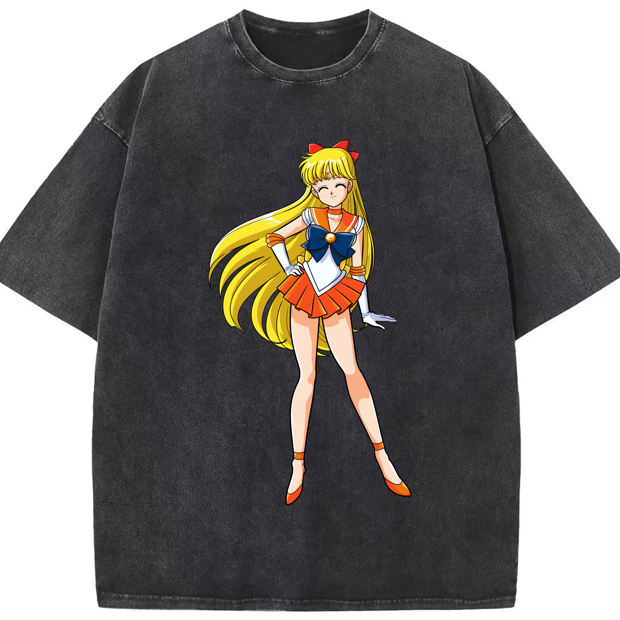 （画像用） 美少女戦士セーラームーン 愛野 美奈子 あいの みなこ Sailor Moon Aino Minako 綿100% ヴィンテージ風 半袖Tシャツ（フロントプリント）