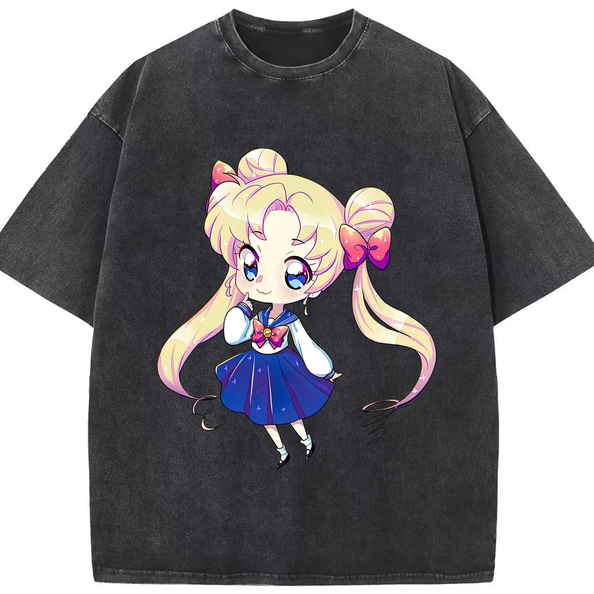 （画像用） 美少女戦士セーラームーン 月野 うさぎ つきの うさぎ Sailor Moon Tsukino Usagi 綿100% ヴィンテージ風 半袖Tシャツ（フロントプリント）