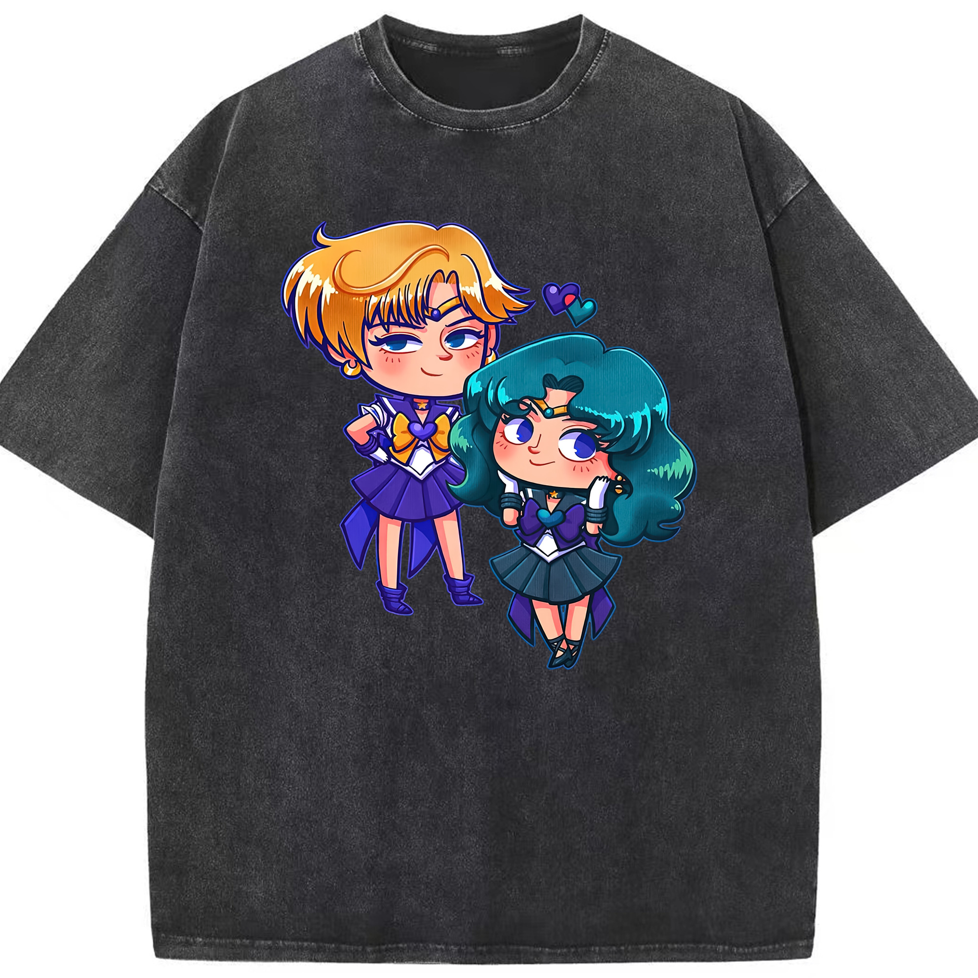 （画像用） 美少女戦士セーラームーン 天王はるか Sailor Moon Tenoh Haruka 綿100% ヴィンテージ風 半袖Tシャツ（フロントプリント）