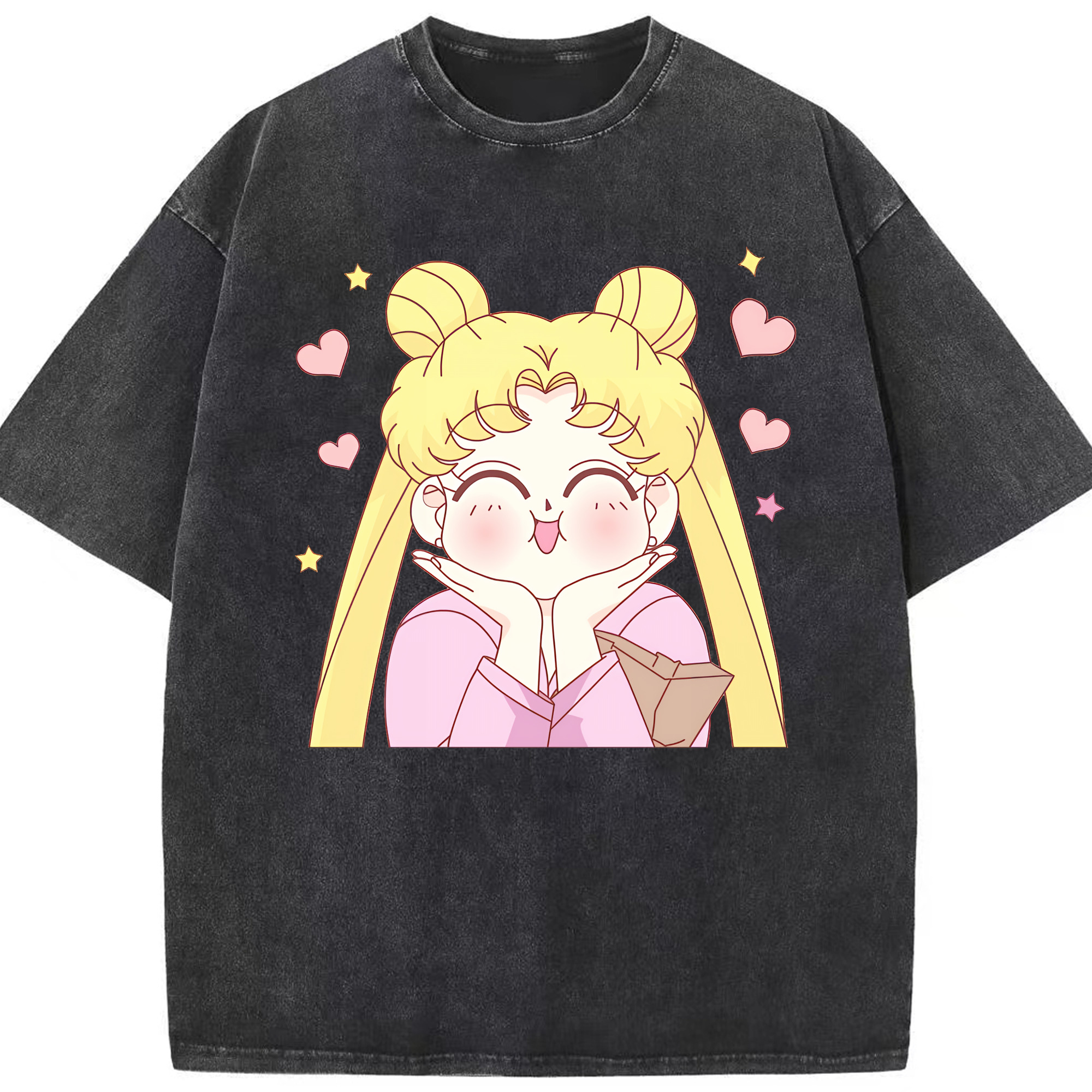 （画像用） 美少女戦士セーラームーン 愛野 美奈子 あいの みなこ Sailor Moon Aino Minako 綿100% ヴィンテージ風 半袖Tシャツ（フロントプリント）