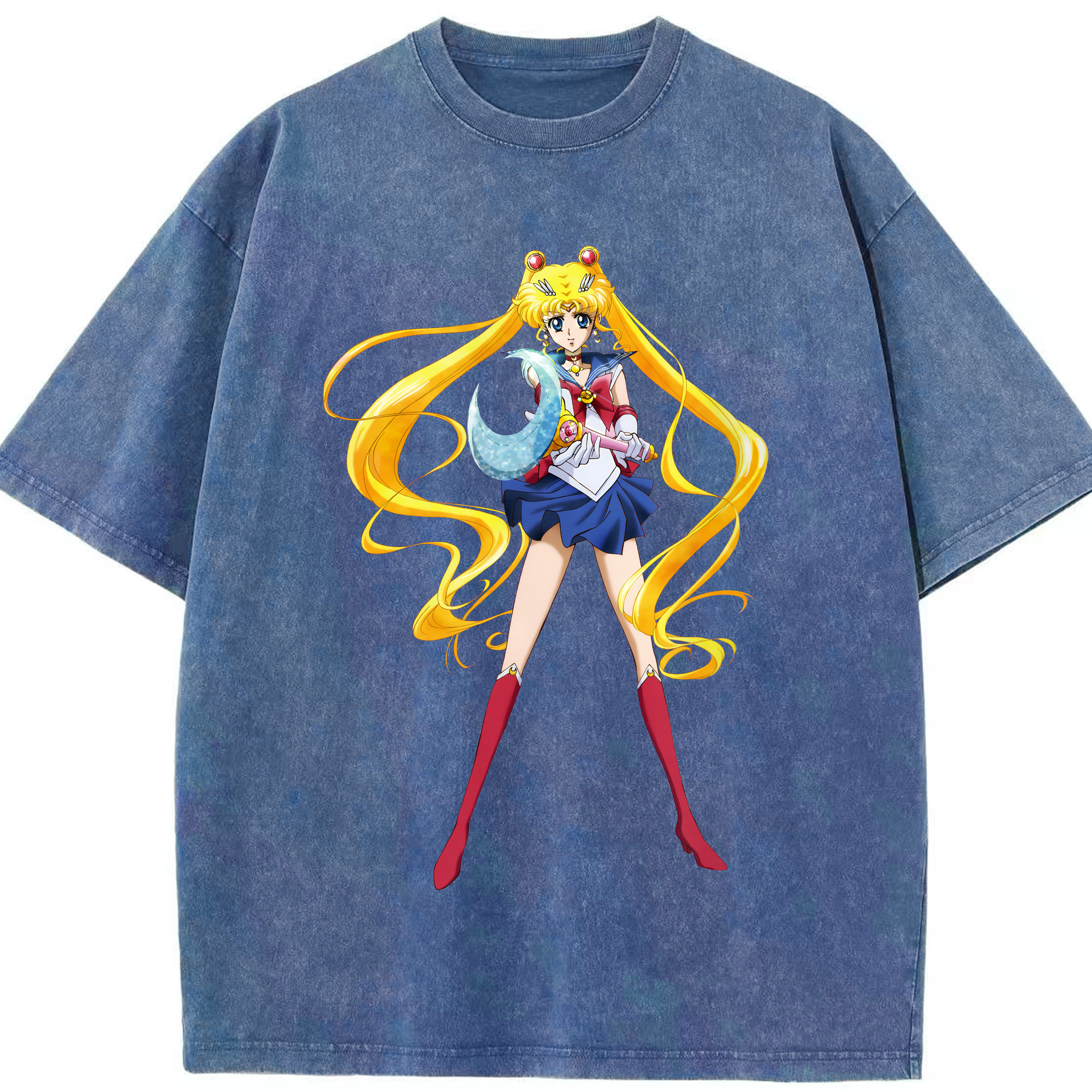 （画像用） 美少女戦士セーラームーン 月野 うさぎ つきの うさぎ Sailor Moon Tsukino Usagi 綿100% ヴィンテージ風 半袖Tシャツ（フロントプリント）