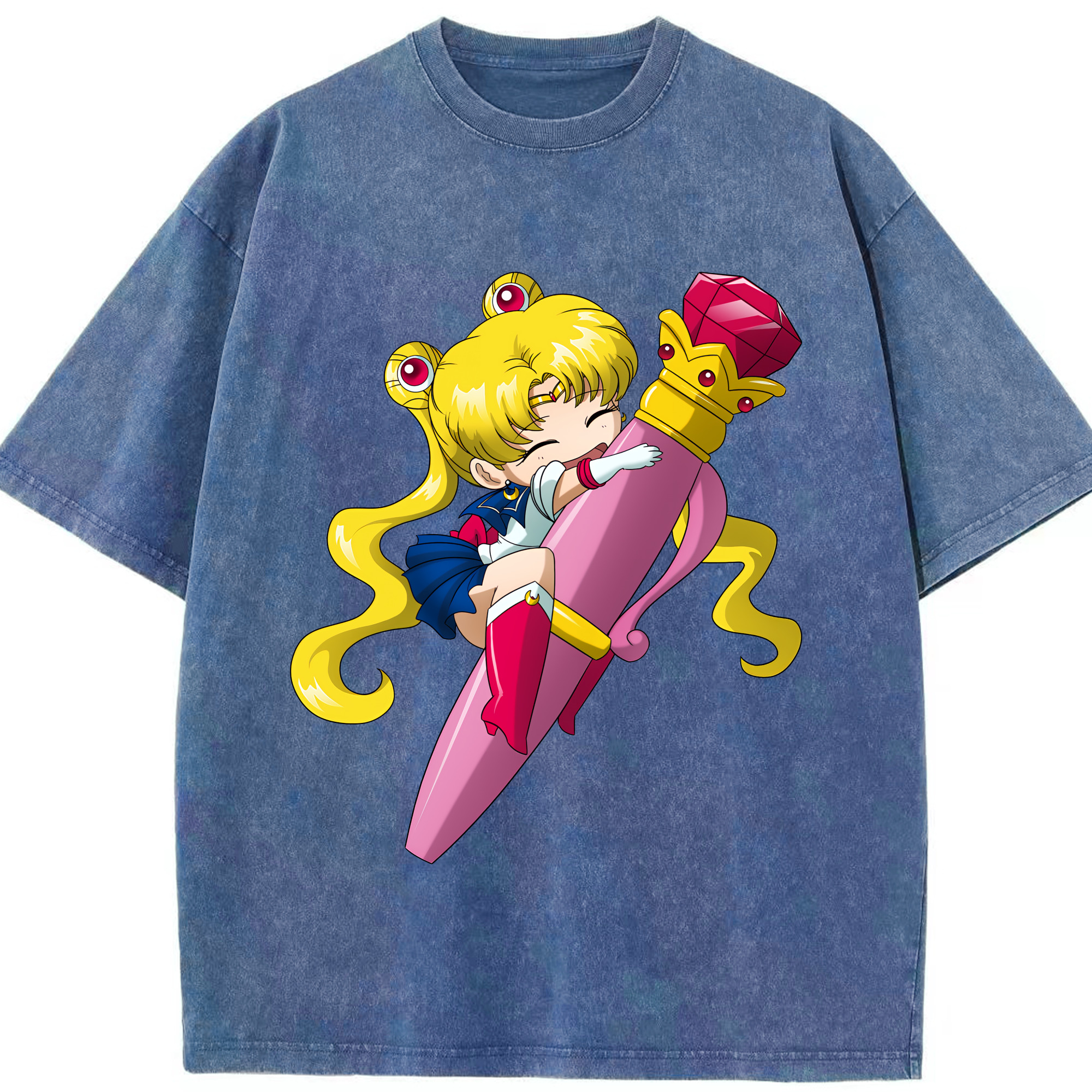 （画像用） 美少女戦士セーラームーン 月野 うさぎ つきの うさぎ Sailor Moon Tsukino Usagi 綿100% ヴィンテージ風 半袖Tシャツ（フロントプリント）