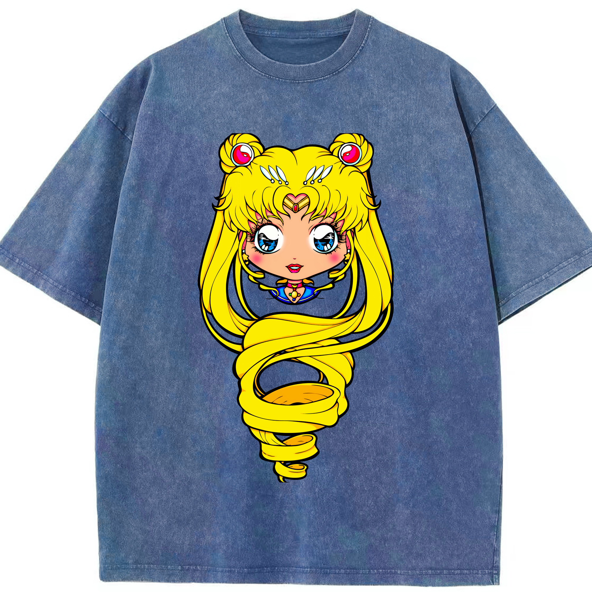 （画像用） 美少女戦士セーラームーン 月野 うさぎ つきの うさぎ Sailor Moon Tsukino Usagi 綿100% ヴィンテージ風 半袖Tシャツ（フロントプリント）