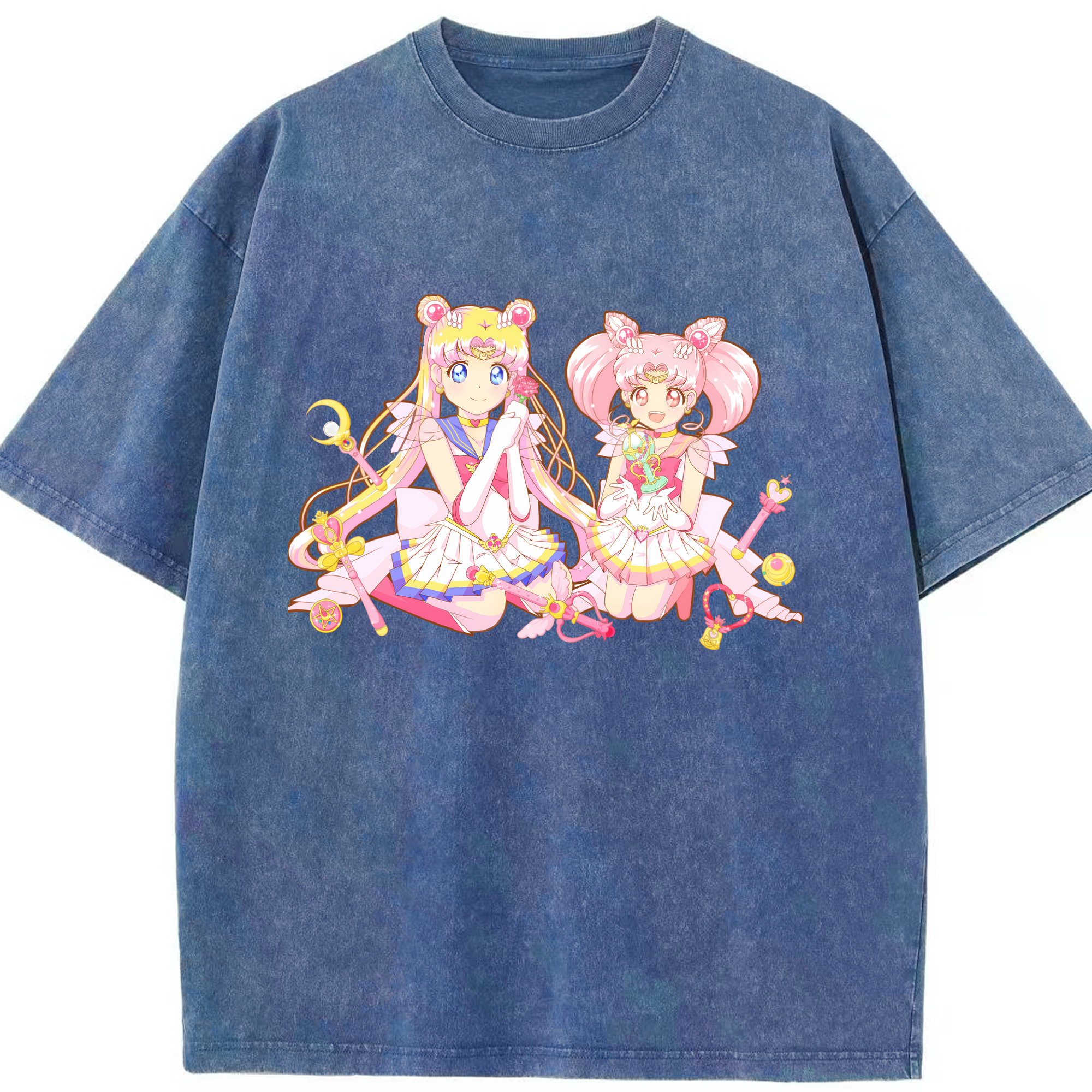 （画像用） 美少女戦士セーラームーン 月野 うさぎ つきの うさぎ Sailor Moon Tsukino Usagi 綿100% ヴィンテージ風 半袖Tシャツ（フロントプリント）