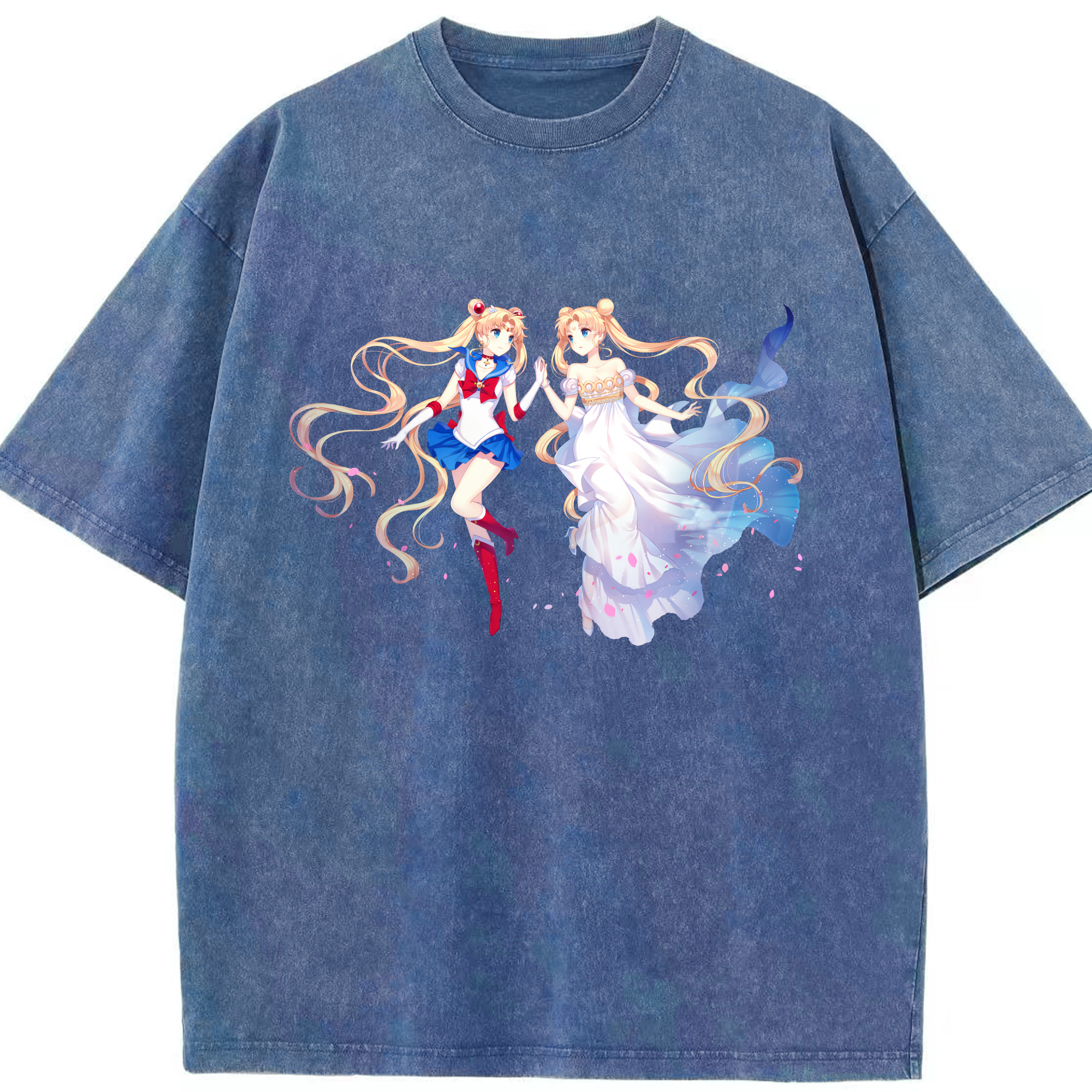 （画像用） 美少女戦士セーラームーン 月野 うさぎ つきの うさぎ Sailor Moon Tsukino Usagi 綿100% ヴィンテージ風 半袖Tシャツ（フロントプリント）