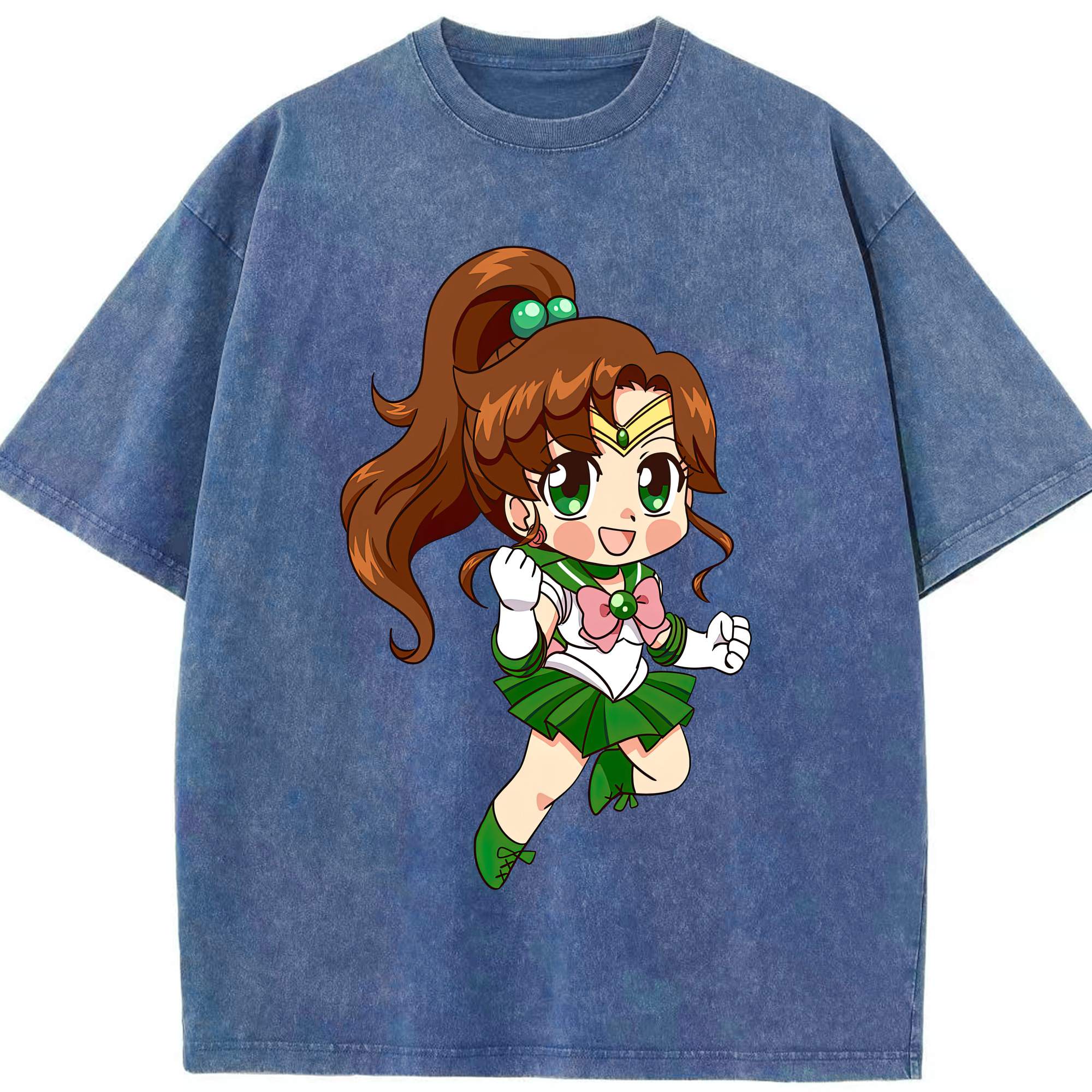 （画像用） 美少女戦士セーラームーン 木野 まこと きの まこと Sailor Moon Kino Makoto （セーラージュピター；Sailor Jupiter） 綿100% ヴィンテージ風 半袖Tシャツ（フロントプリント）