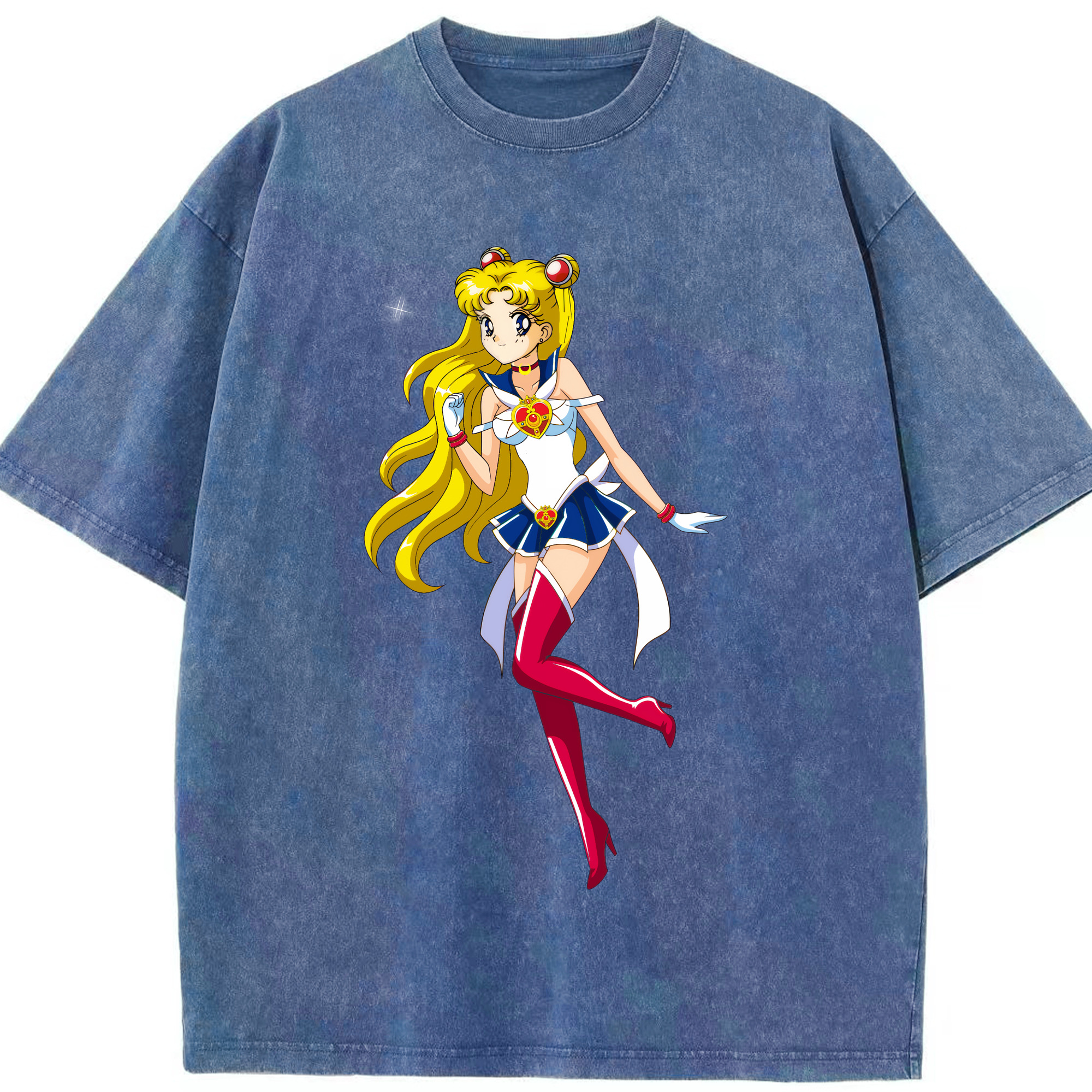 （画像用） 美少女戦士セーラームーン 月野 うさぎ つきの うさぎ Sailor Moon Tsukino Usagi 綿100% ヴィンテージ風 半袖Tシャツ（フロントプリント）