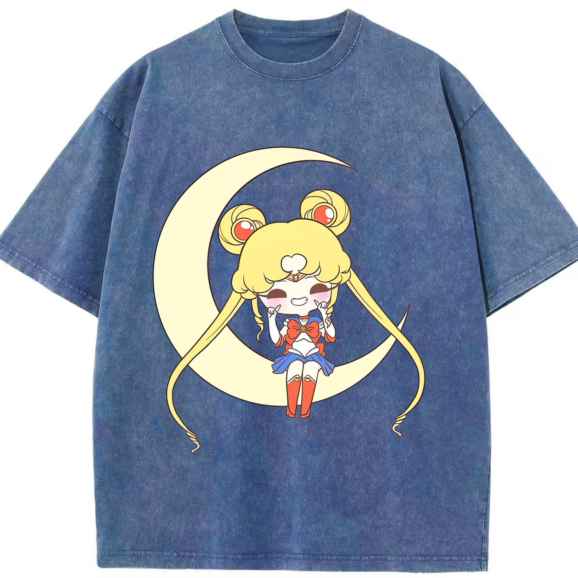 （画像用） 美少女戦士セーラームーン 月野 うさぎ つきの うさぎ Sailor Moon Tsukino Usagi 綿100% ヴィンテージ風 半袖Tシャツ（フロントプリント）
