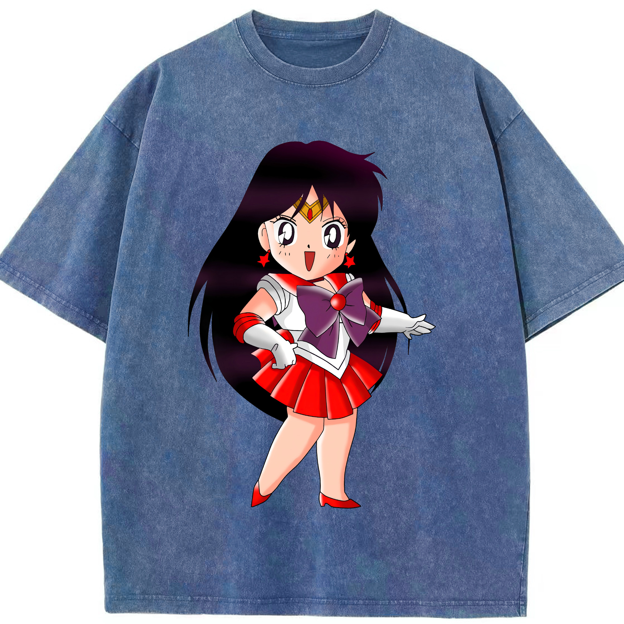 （画像用） 美少女戦士セーラームーン 火野レイ ひの レイ Sailor Moon Hino Rei （セーラーマーズ,Sailor Mars） 綿100% ヴィンテージ風 半袖Tシャツ（フロントプリント）