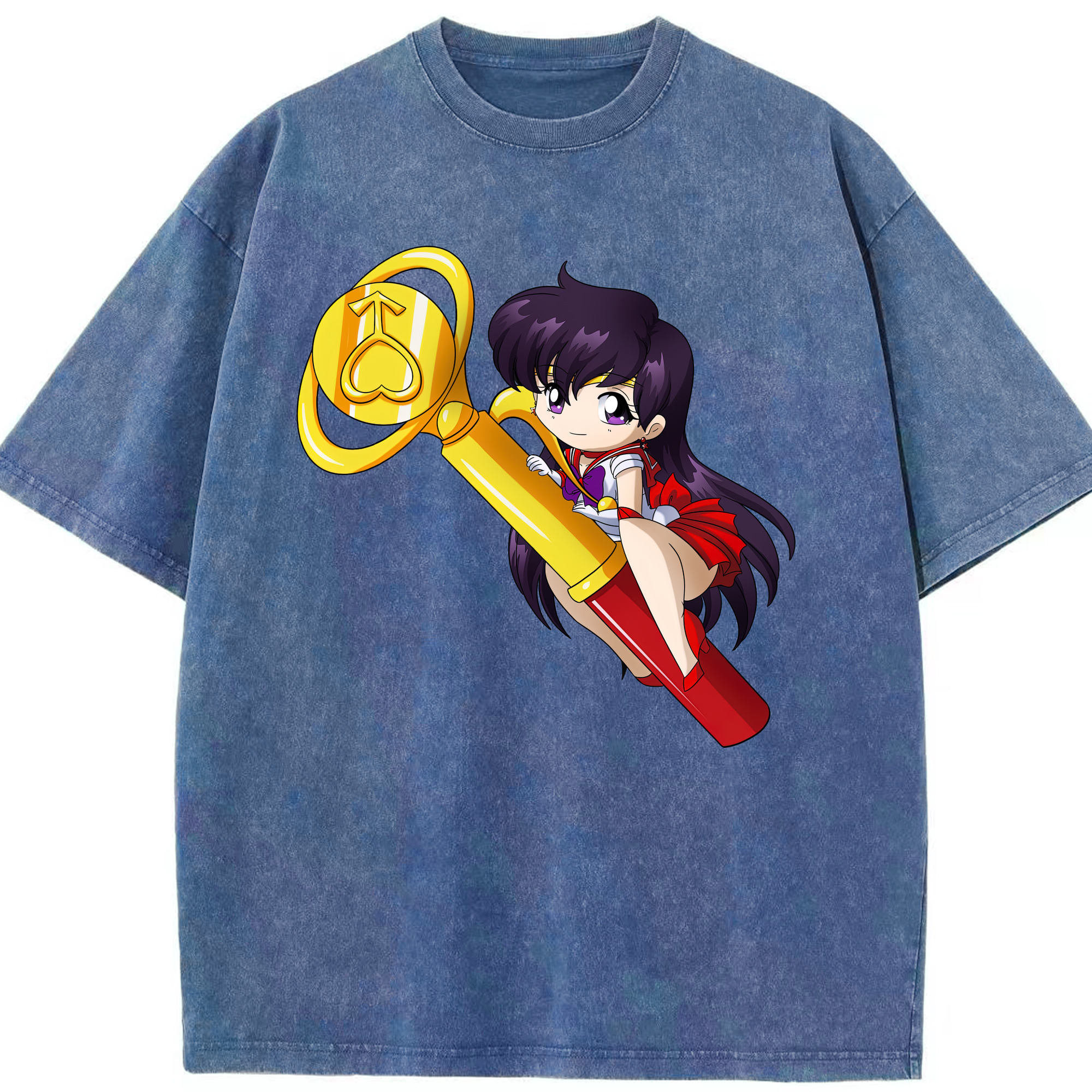 （画像用） 美少女戦士セーラームーン 火野レイ ひの レイ Sailor Moon Hino Rei （セーラーマーズ,Sailor Mars） 綿100% ヴィンテージ風 半袖Tシャツ（フロントプリント）