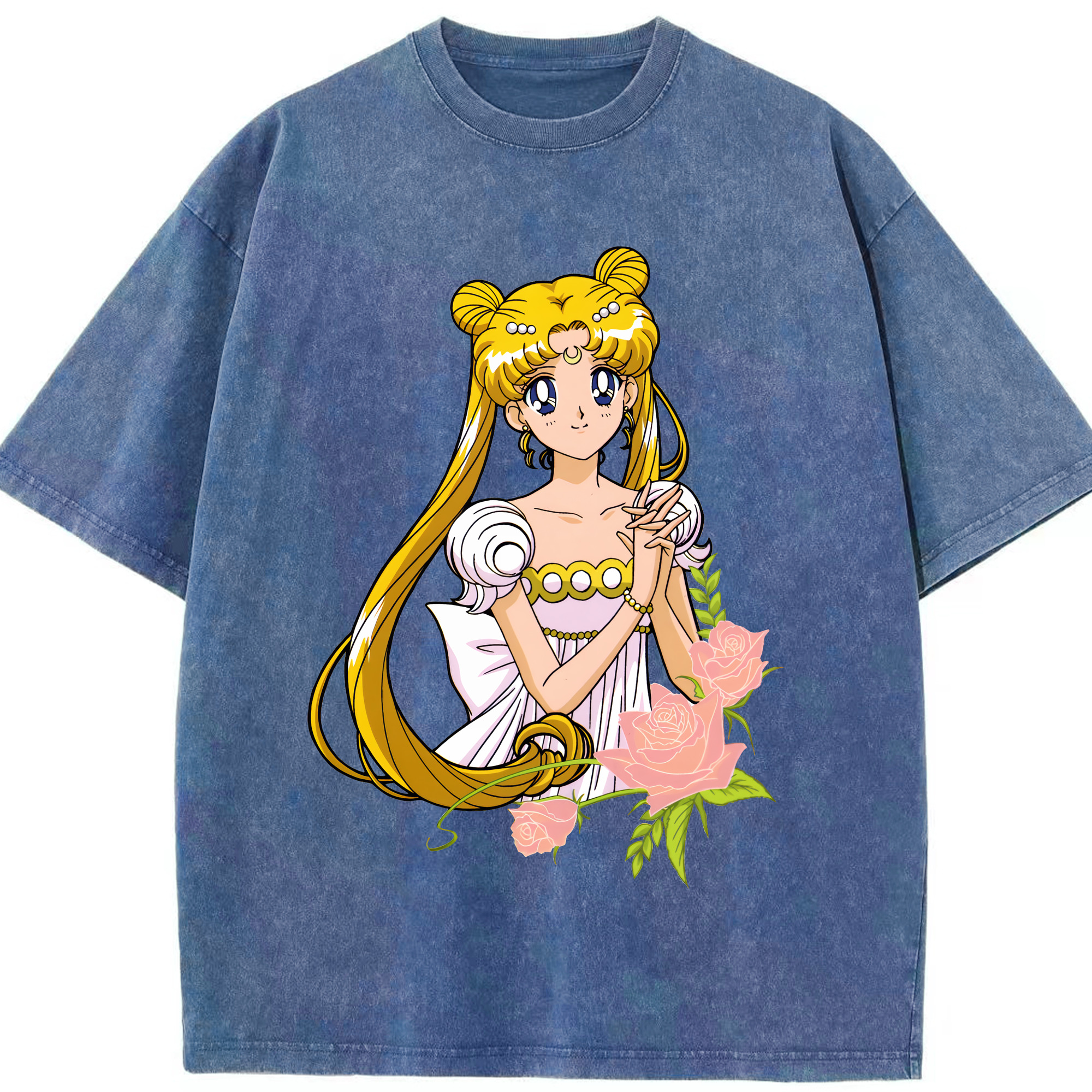 （画像用） 美少女戦士セーラームーン 愛野 美奈子 あいの みなこ Sailor Moon Aino Minako 綿100% ヴィンテージ風 半袖Tシャツ（フロントプリント）