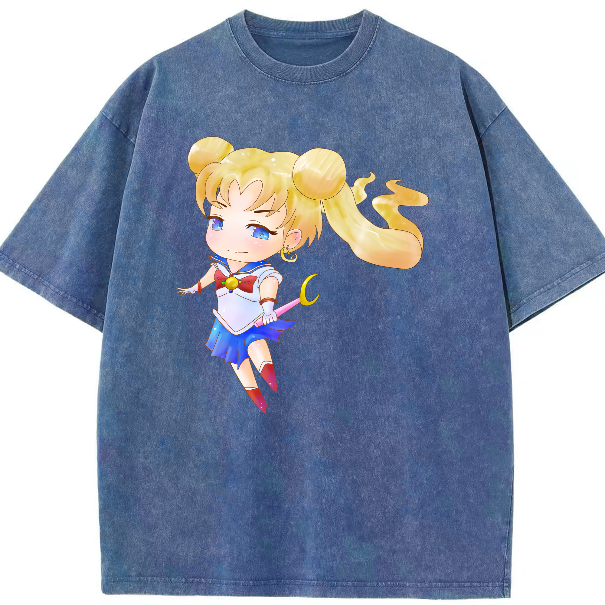 （画像用） 美少女戦士セーラームーン 愛野 美奈子 あいの みなこ Sailor Moon Aino Minako 綿100% ヴィンテージ風 半袖Tシャツ（フロントプリント）