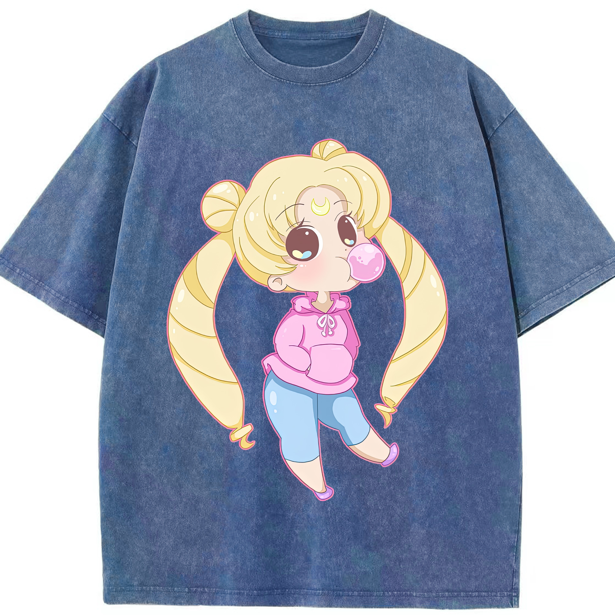 （画像用） 美少女戦士セーラームーン 愛野 美奈子 あいの みなこ Sailor Moon Aino Minako 綿100% ヴィンテージ風 半袖Tシャツ（フロントプリント）