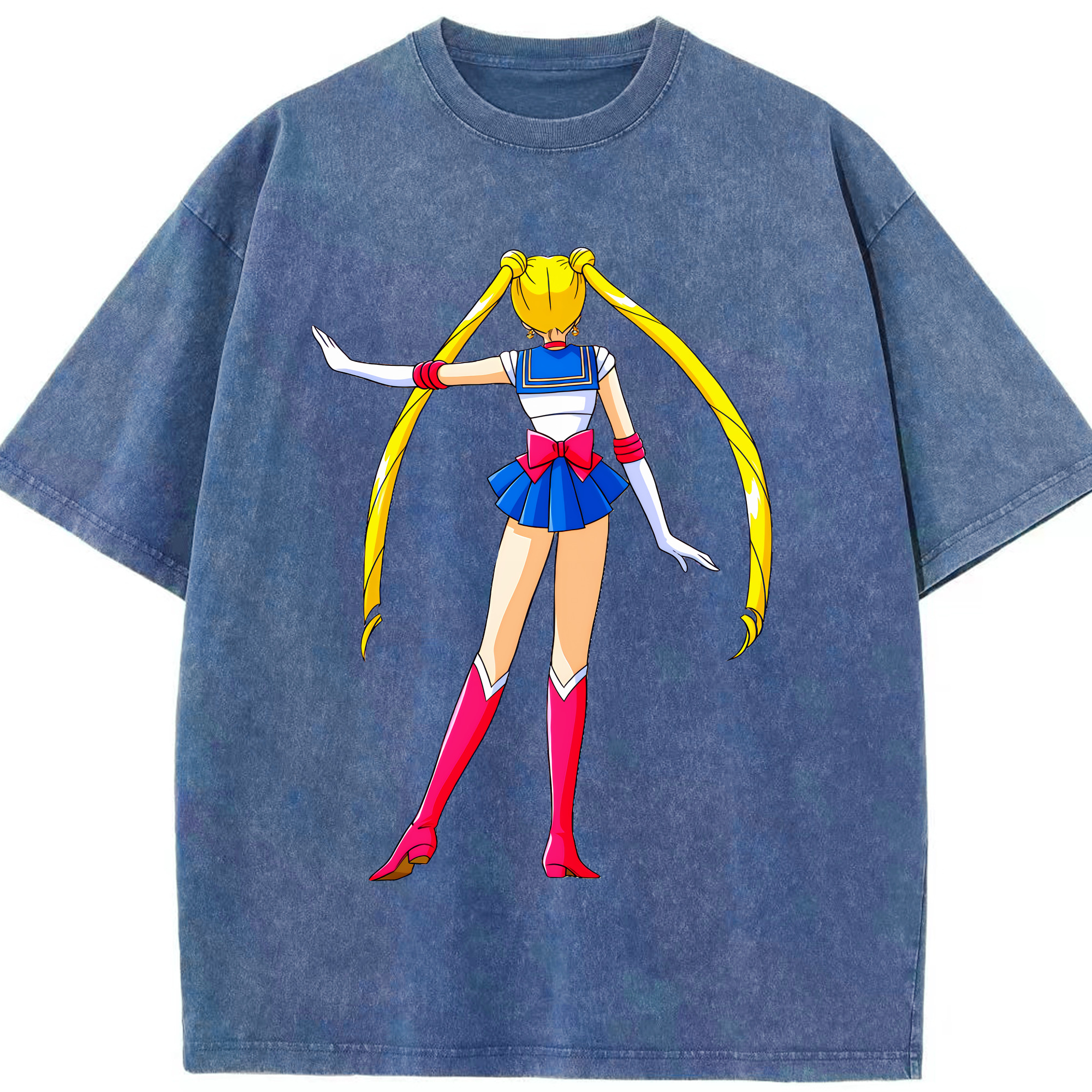 （画像用） 美少女戦士セーラームーン 月野 うさぎ つきの うさぎ Sailor Moon Tsukino Usagi 綿100% ヴィンテージ風 半袖Tシャツ（フロントプリント）