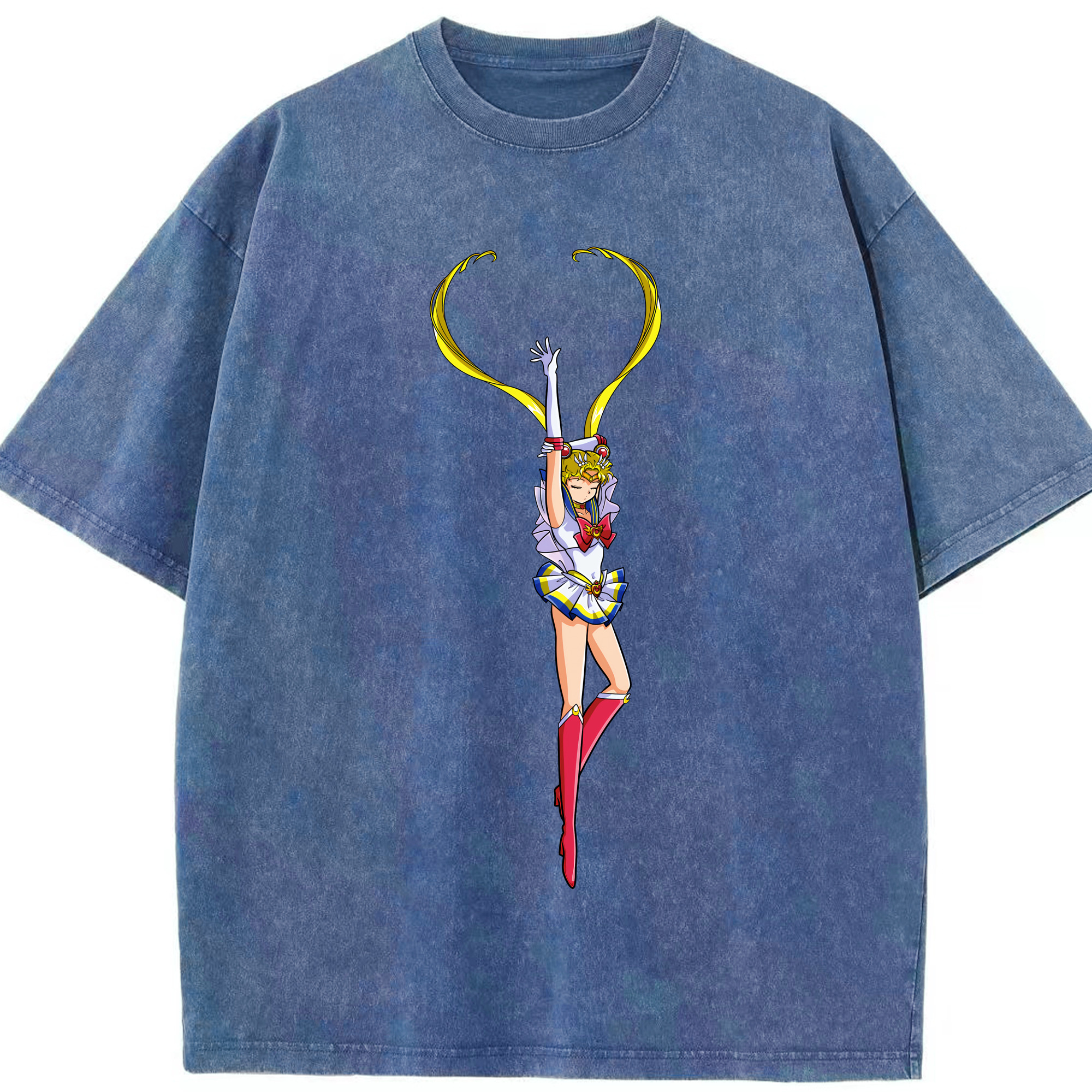 （画像用） 美少女戦士セーラームーン 月野 うさぎ つきの うさぎ Sailor Moon Tsukino Usagi 綿100% ヴィンテージ風 半袖Tシャツ（フロントプリント）