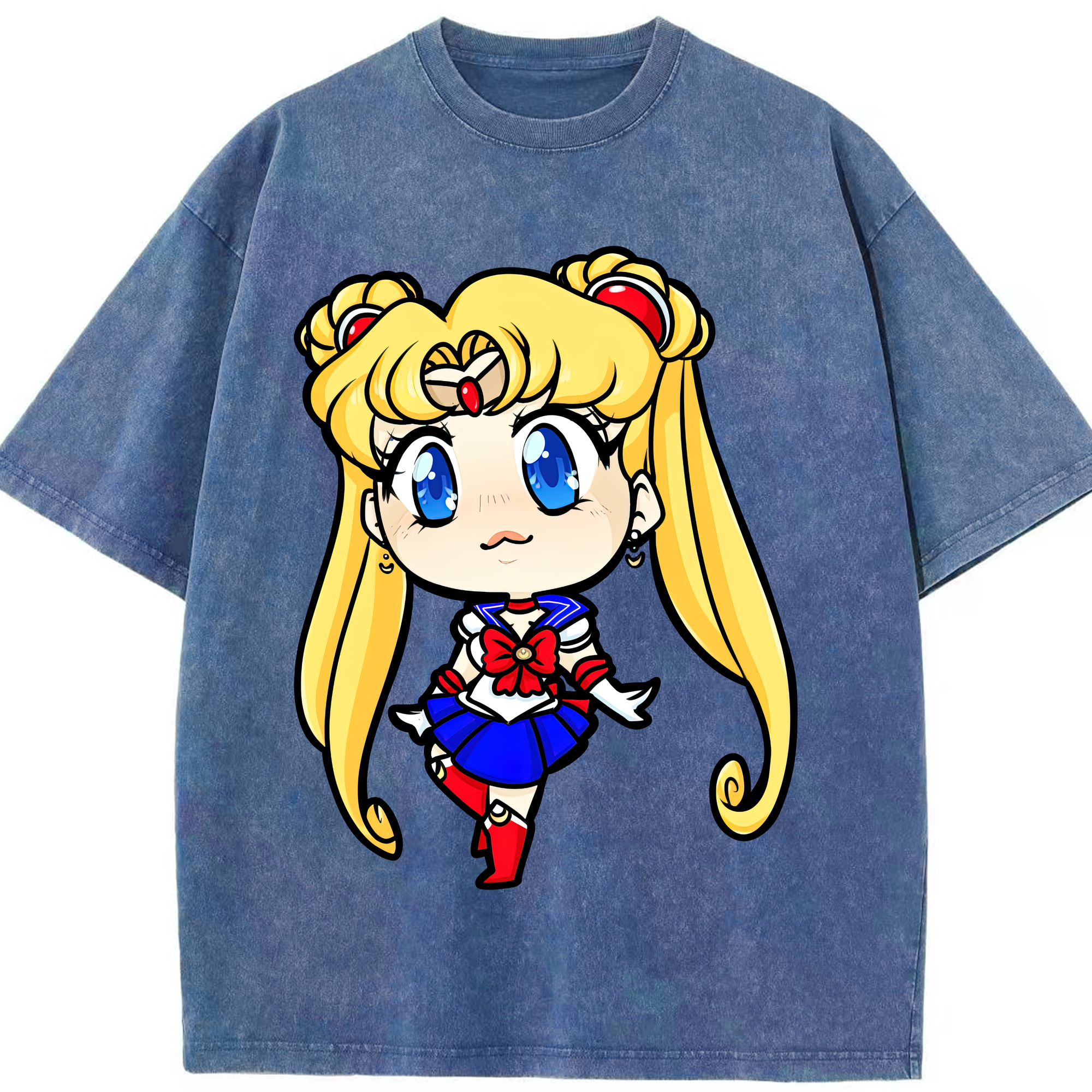 （画像用） 美少女戦士セーラームーン 月野 うさぎ つきの うさぎ Sailor Moon Tsukino Usagi 綿100% ヴィンテージ風 半袖Tシャツ（フロントプリント）