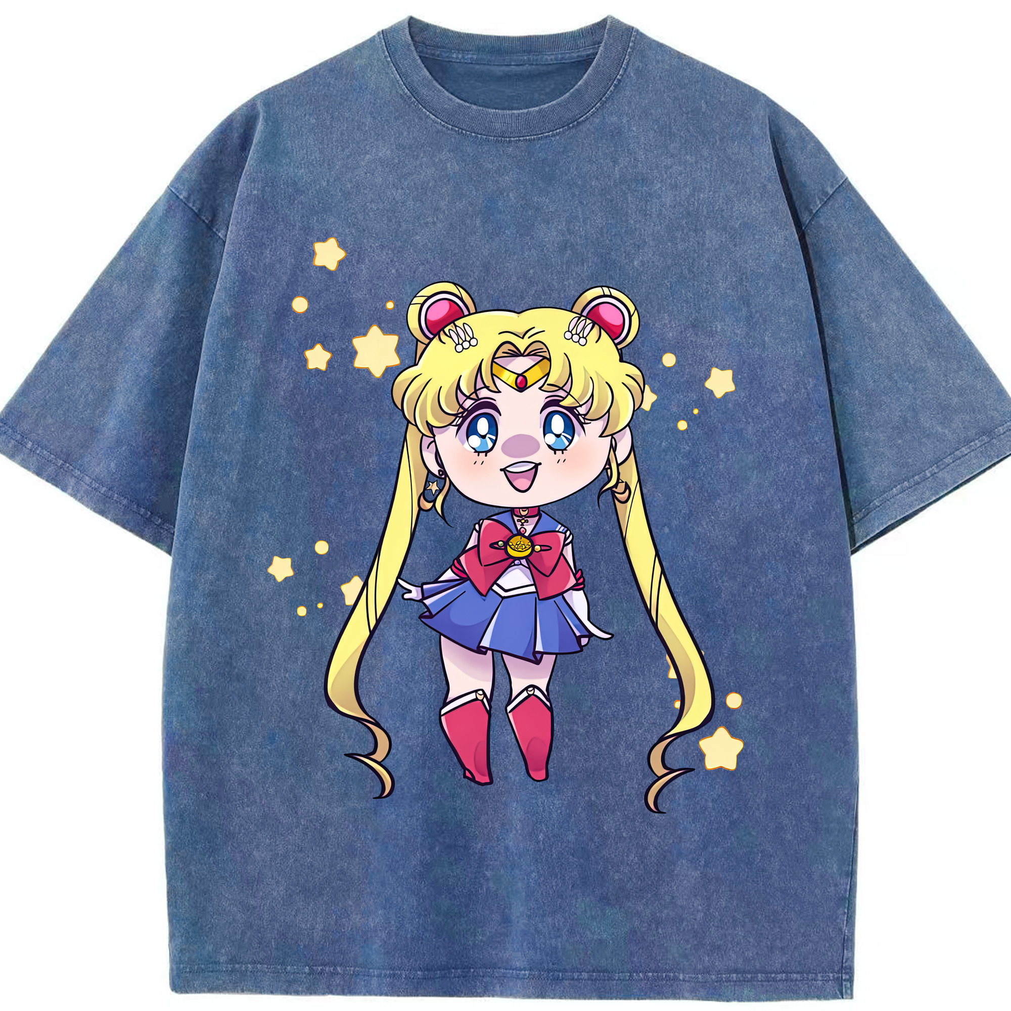 （画像用） 美少女戦士セーラームーン 月野 うさぎ つきの うさぎ Sailor Moon Tsukino Usagi 綿100% ヴィンテージ風 半袖Tシャツ（フロントプリント）