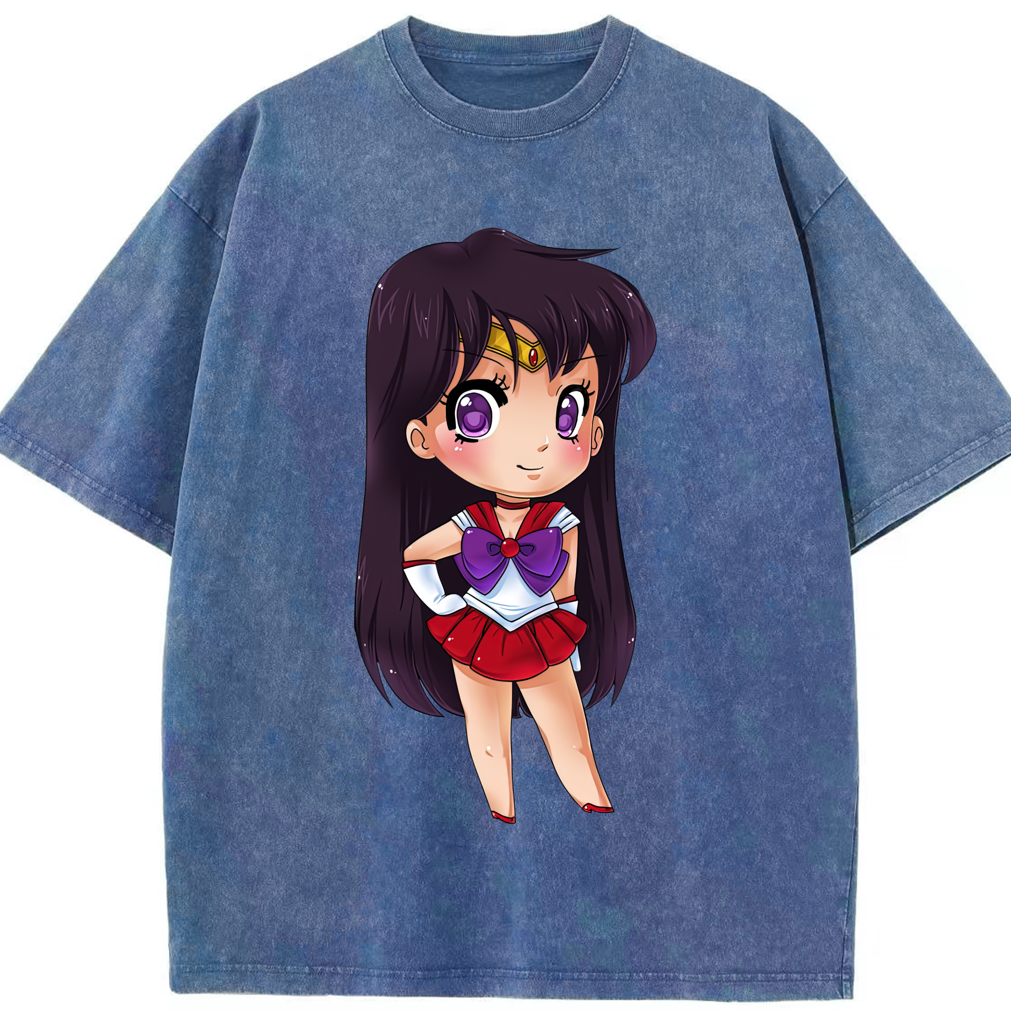 （画像用） 美少女戦士セーラームーン 火野レイ ひの レイ Sailor Moon Hino Rei （セーラーマーズ,Sailor Mars） 綿100% ヴィンテージ風 半袖Tシャツ（フロントプリント）