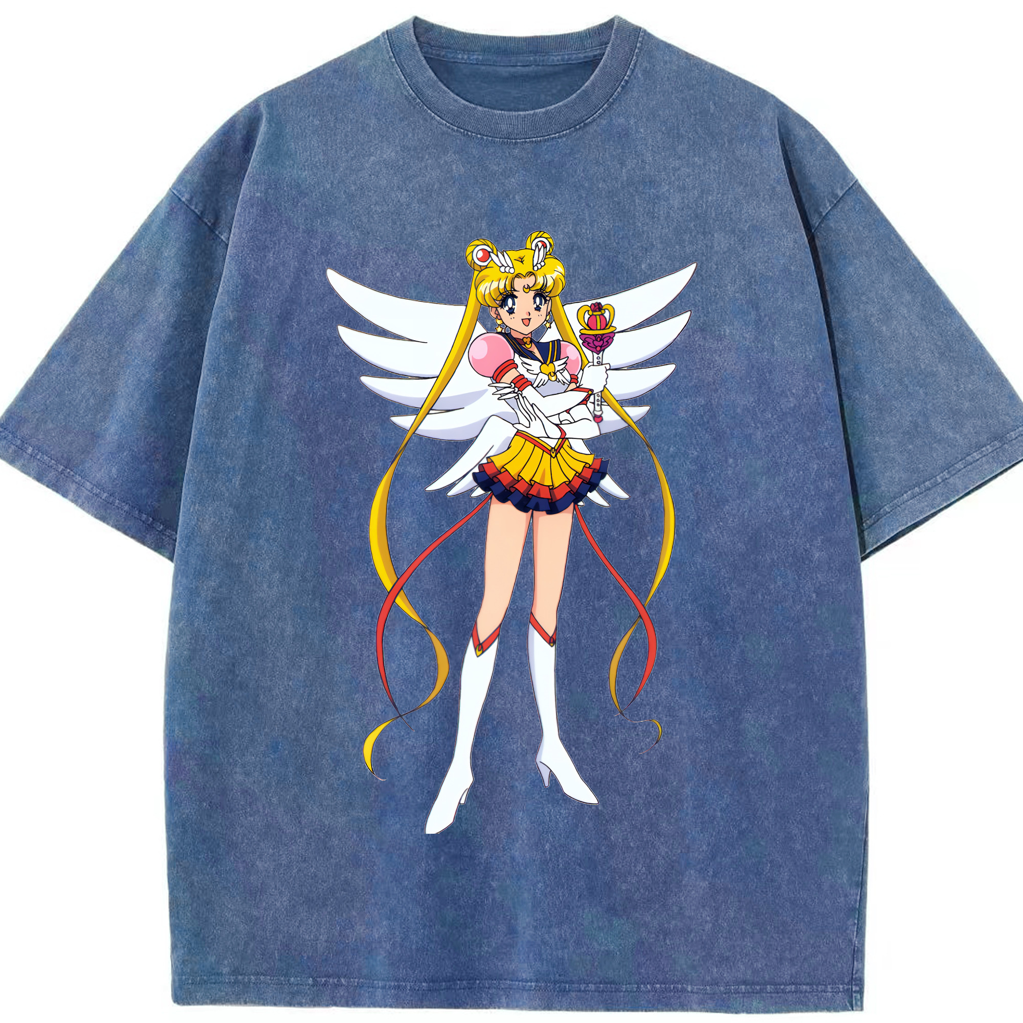 （画像用） 美少女戦士セーラームーン 月野 うさぎ つきの うさぎ Sailor Moon Tsukino Usagi 綿100% ヴィンテージ風 半袖Tシャツ（フロントプリント）