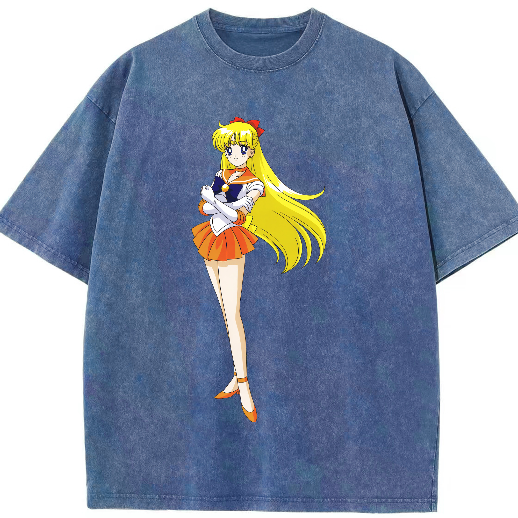 （画像用） 美少女戦士セーラームーン 愛野 美奈子 あいの みなこ Sailor Moon Aino Minako 綿100% ヴィンテージ風 半袖Tシャツ（フロントプリント）