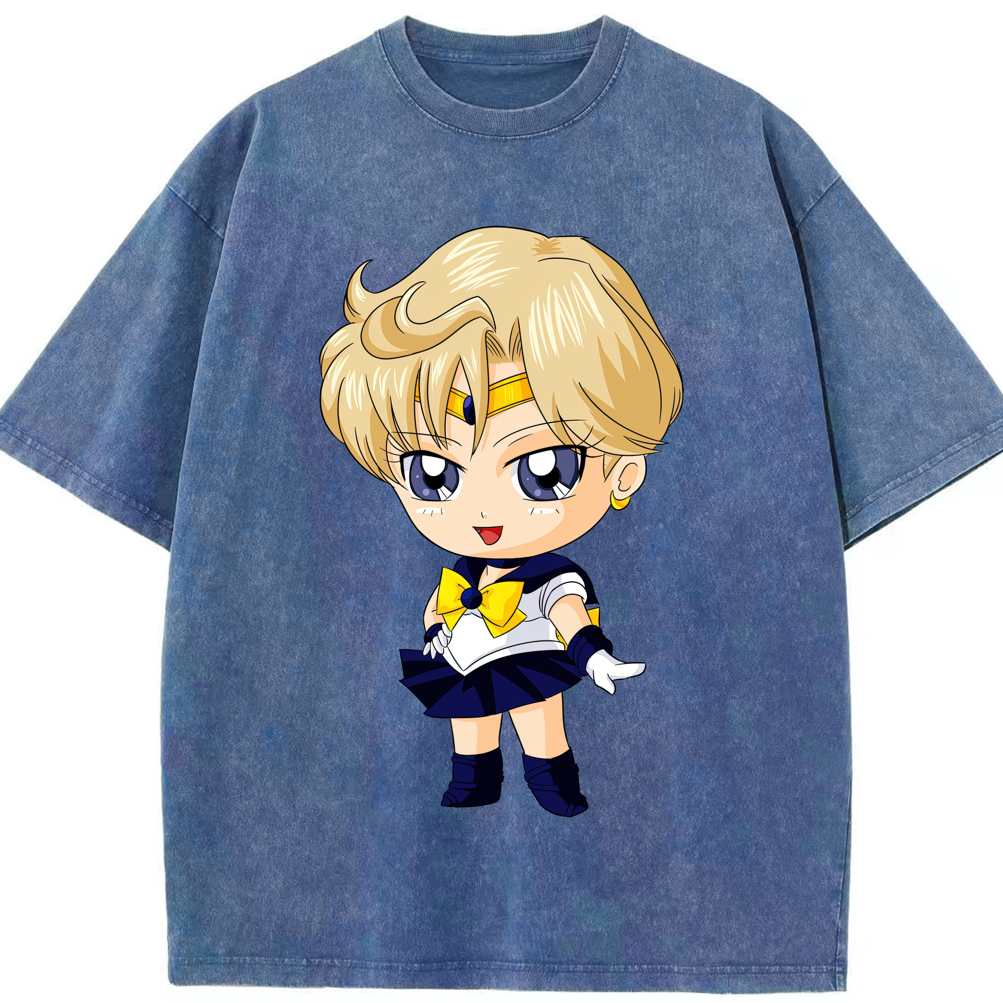 （画像用） 美少女戦士セーラームーン 天王はるか Sailor Moon Tenoh Haruka 綿100% ヴィンテージ風 半袖Tシャツ（フロントプリント）