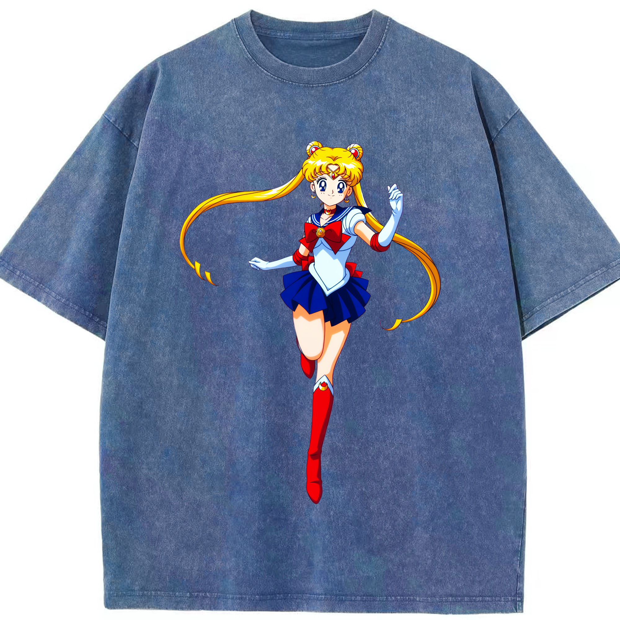（画像用） 美少女戦士セーラームーン 月野 うさぎ つきの うさぎ Sailor Moon Tsukino Usagi 綿100% ヴィンテージ風 半袖Tシャツ（フロントプリント）