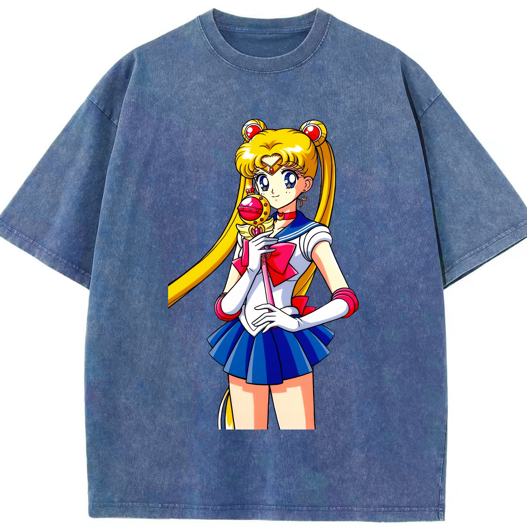（画像用） 美少女戦士セーラームーン 月野 うさぎ つきの うさぎ Sailor Moon Tsukino Usagi 綿100% ヴィンテージ風 半袖Tシャツ（フロントプリント）
