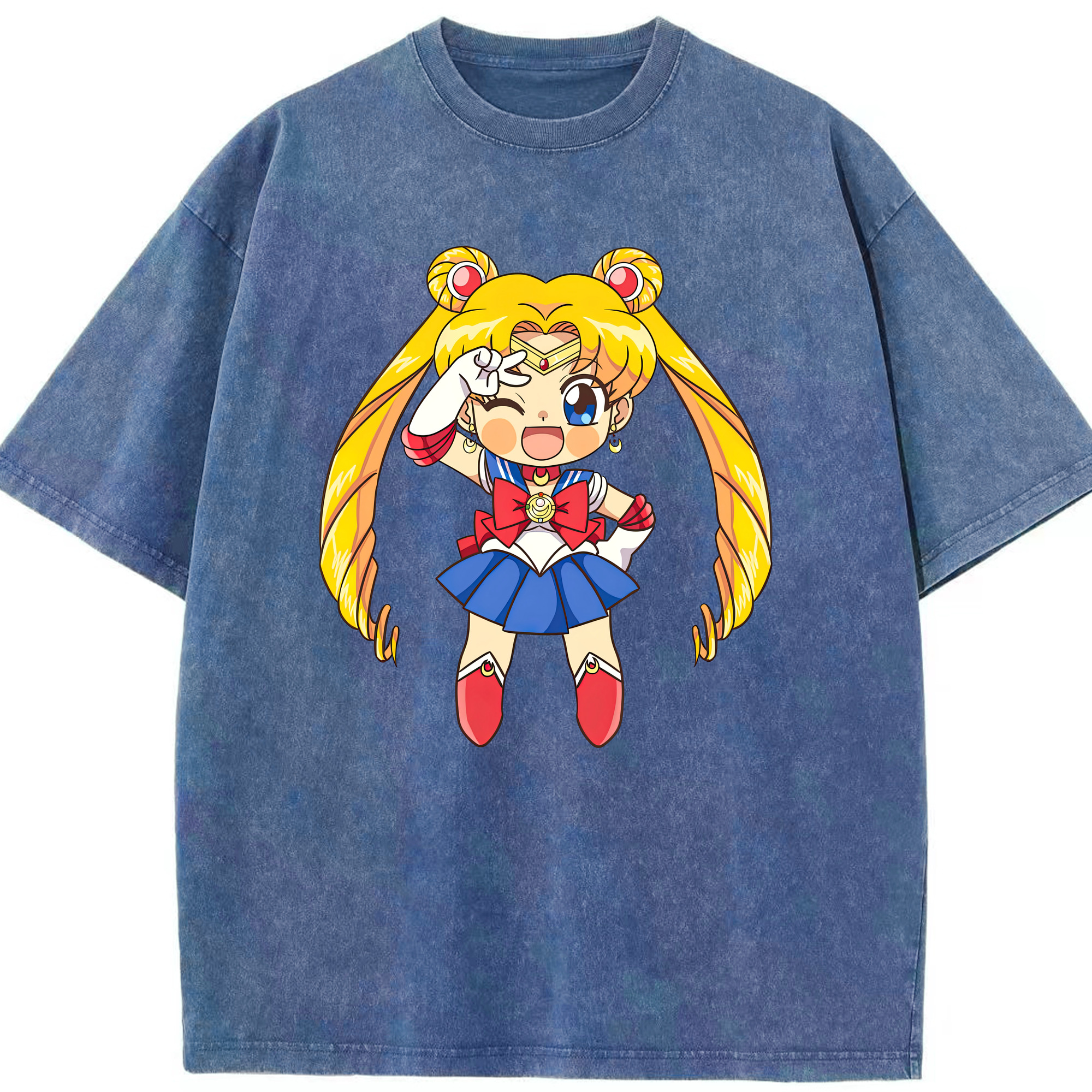 （画像用） 美少女戦士セーラームーン 月野 うさぎ つきの うさぎ Sailor Moon Tsukino Usagi 綿100% ヴィンテージ風 半袖Tシャツ（フロントプリント）