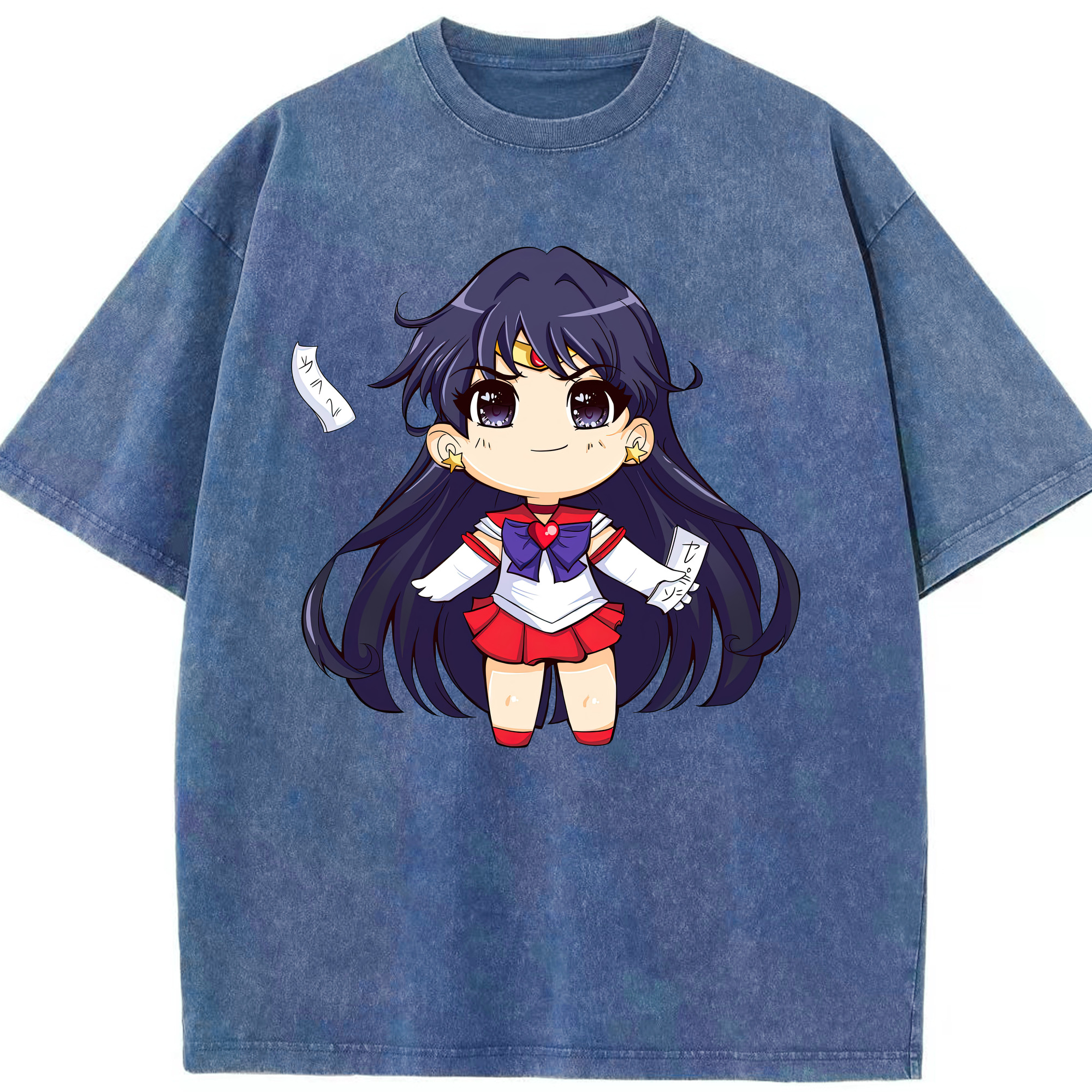 （画像用） 美少女戦士セーラームーン 火野レイ ひの レイ Sailor Moon Hino Rei （セーラーマーズ,Sailor Mars） 綿100% ヴィンテージ風 半袖Tシャツ（フロントプリント）