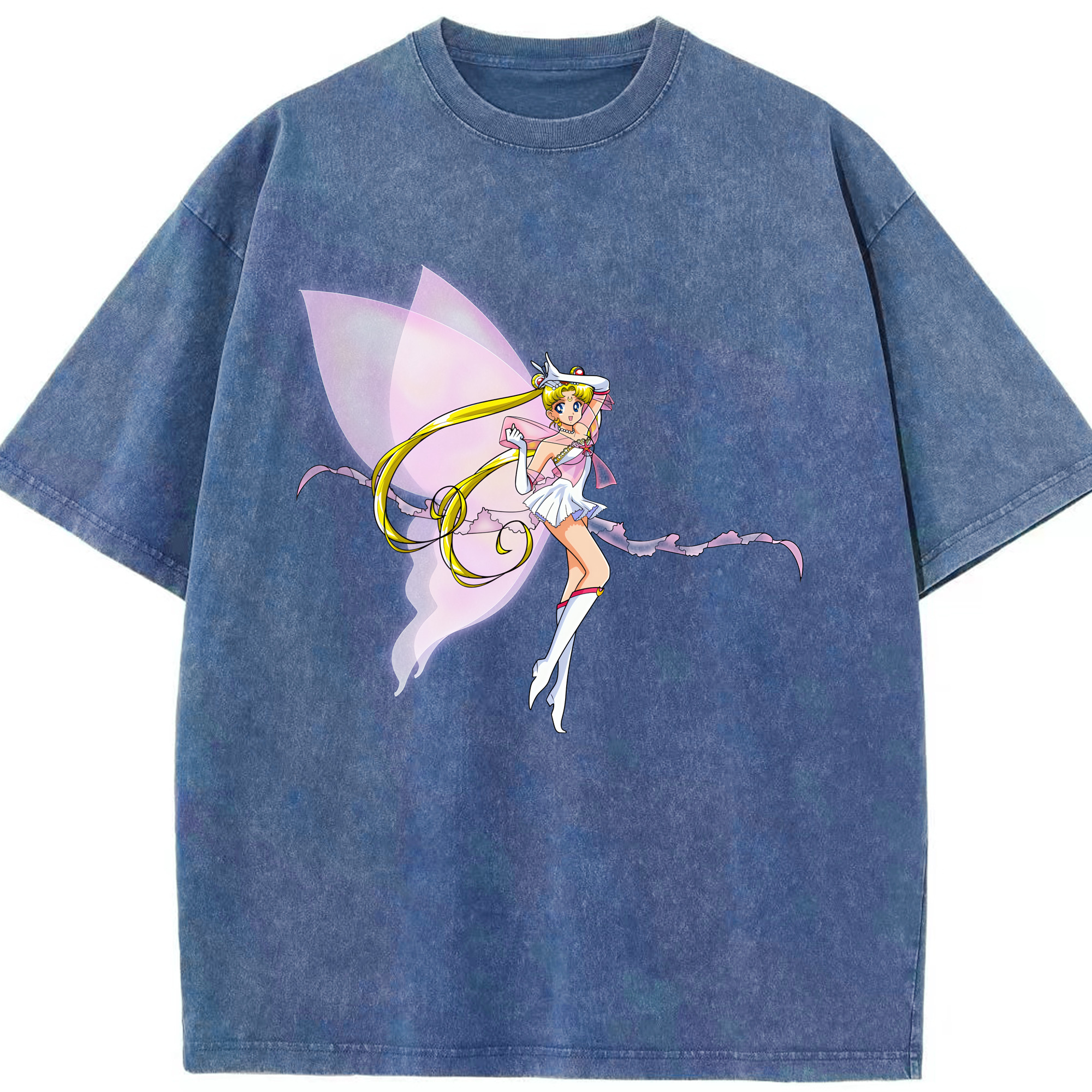 （画像用） 美少女戦士セーラームーン 月野 うさぎ つきの うさぎ Sailor Moon Tsukino Usagi 綿100% ヴィンテージ風 半袖Tシャツ（フロントプリント）