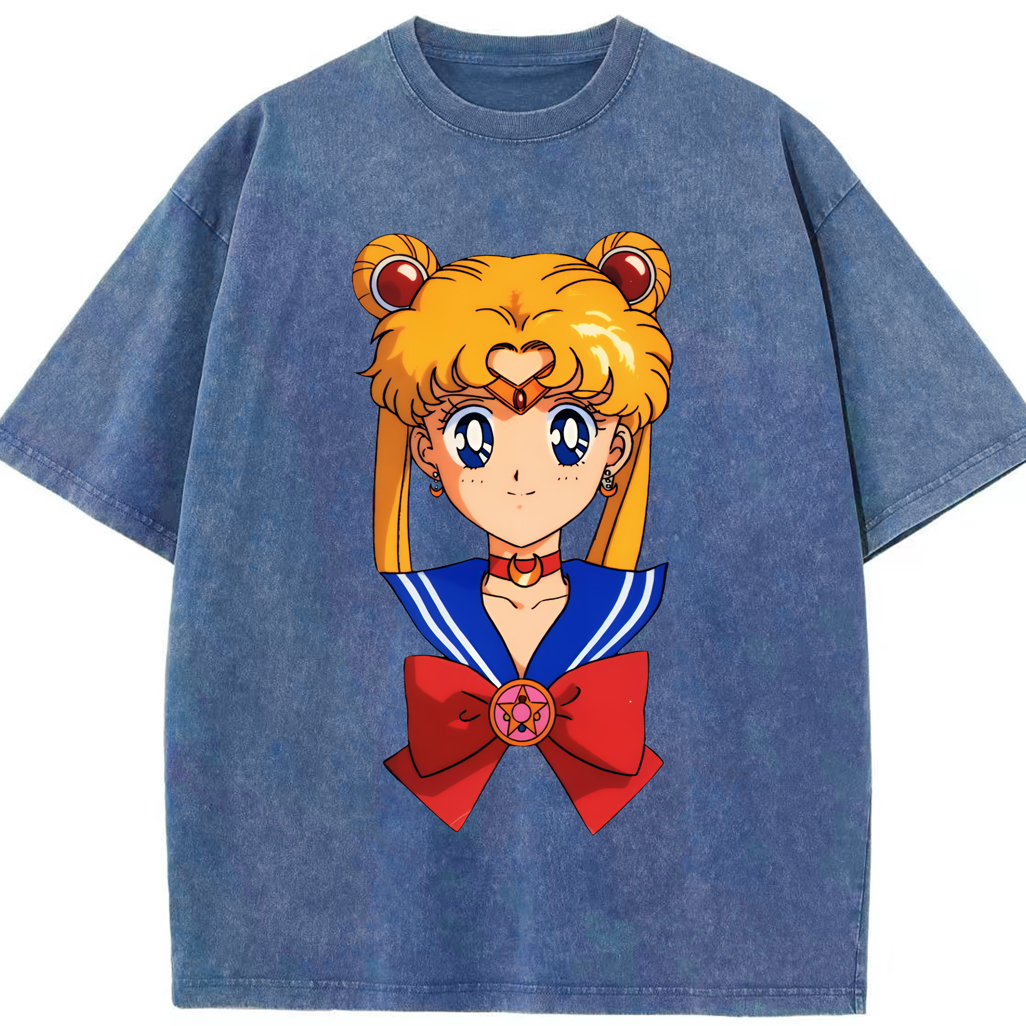 （画像用） 美少女戦士セーラームーン 月野 うさぎ つきの うさぎ Sailor Moon Tsukino Usagi 綿100% ヴィンテージ風 半袖Tシャツ（フロントプリント）
