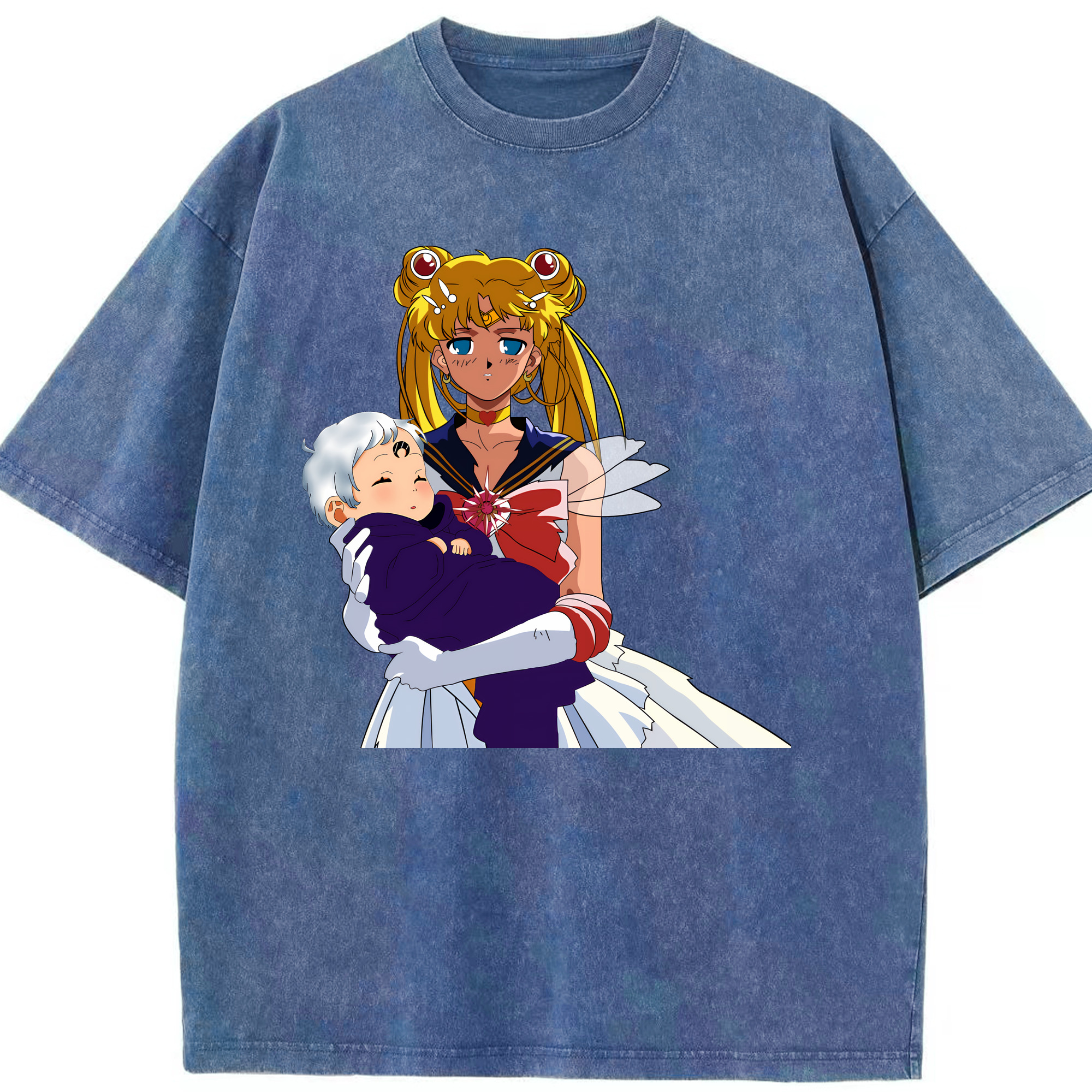 （画像用） 美少女戦士セーラームーン 月野 うさぎ つきの うさぎ Sailor Moon Tsukino Usagi 綿100% ヴィンテージ風 半袖Tシャツ（フロントプリント）