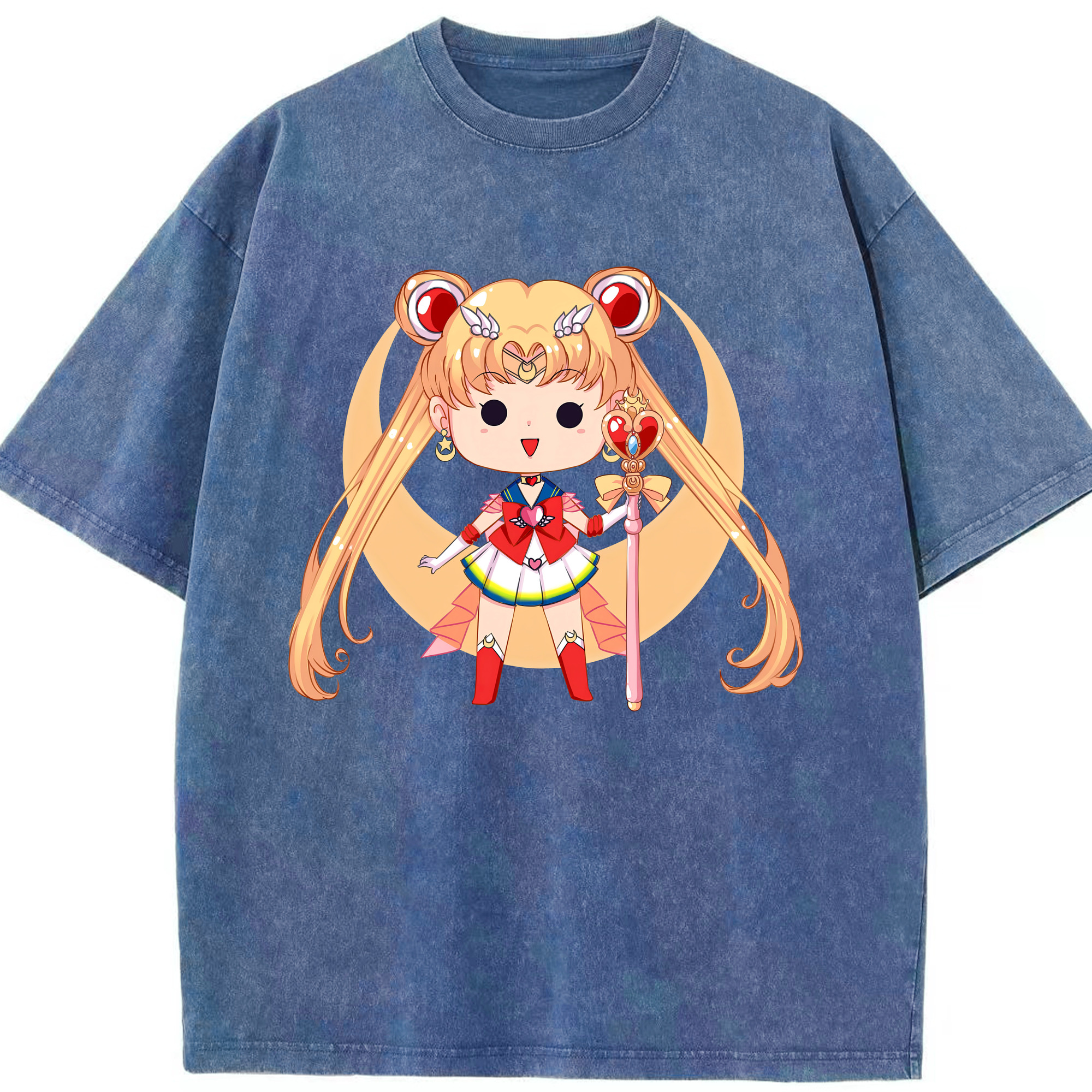 （画像用） 美少女戦士セーラームーン 月野 うさぎ つきの うさぎ Sailor Moon Tsukino Usagi 綿100% ヴィンテージ風 半袖Tシャツ（フロントプリント）