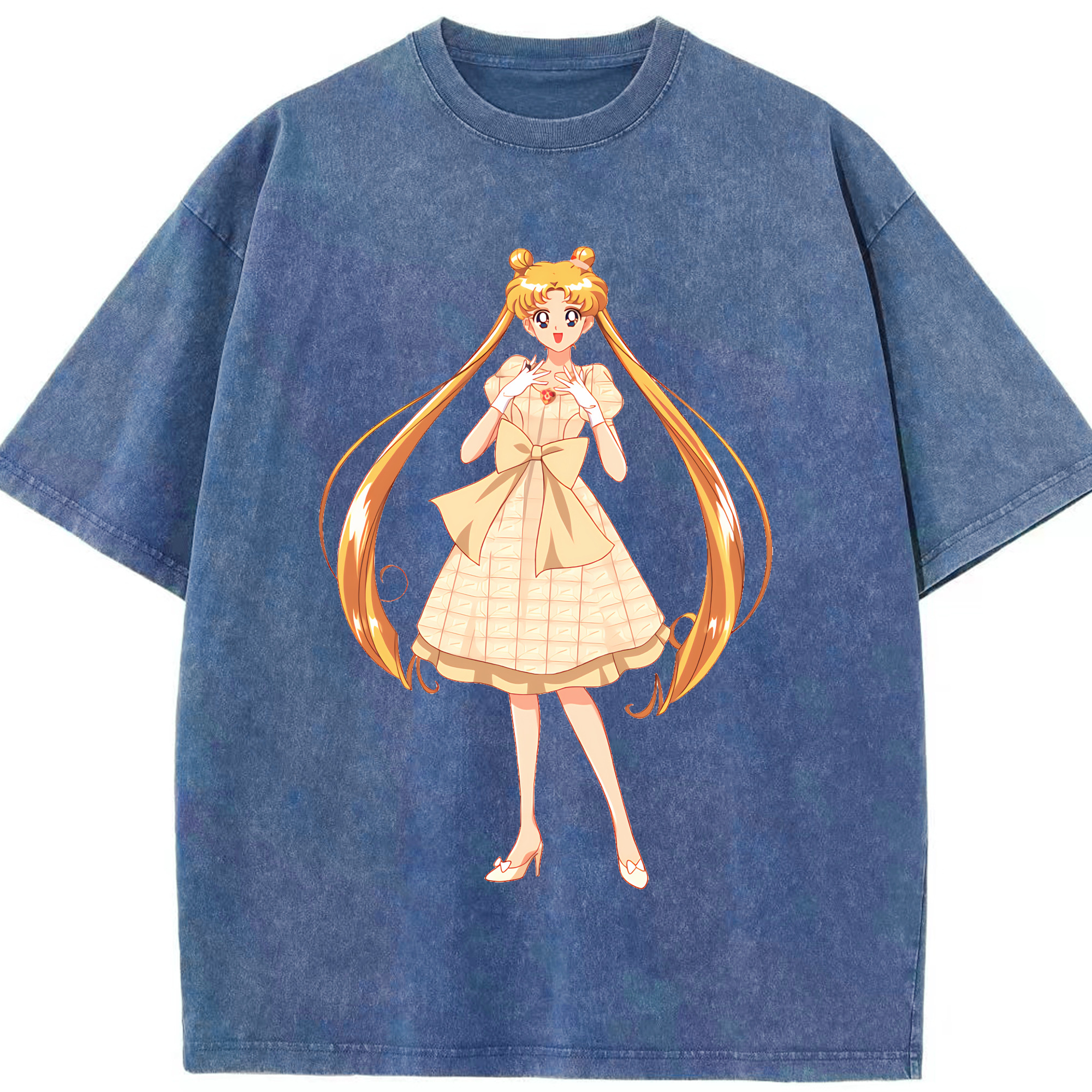 （画像用） 美少女戦士セーラームーン 愛野 美奈子 あいの みなこ Sailor Moon Aino Minako 綿100% ヴィンテージ風 半袖Tシャツ（フロントプリント）