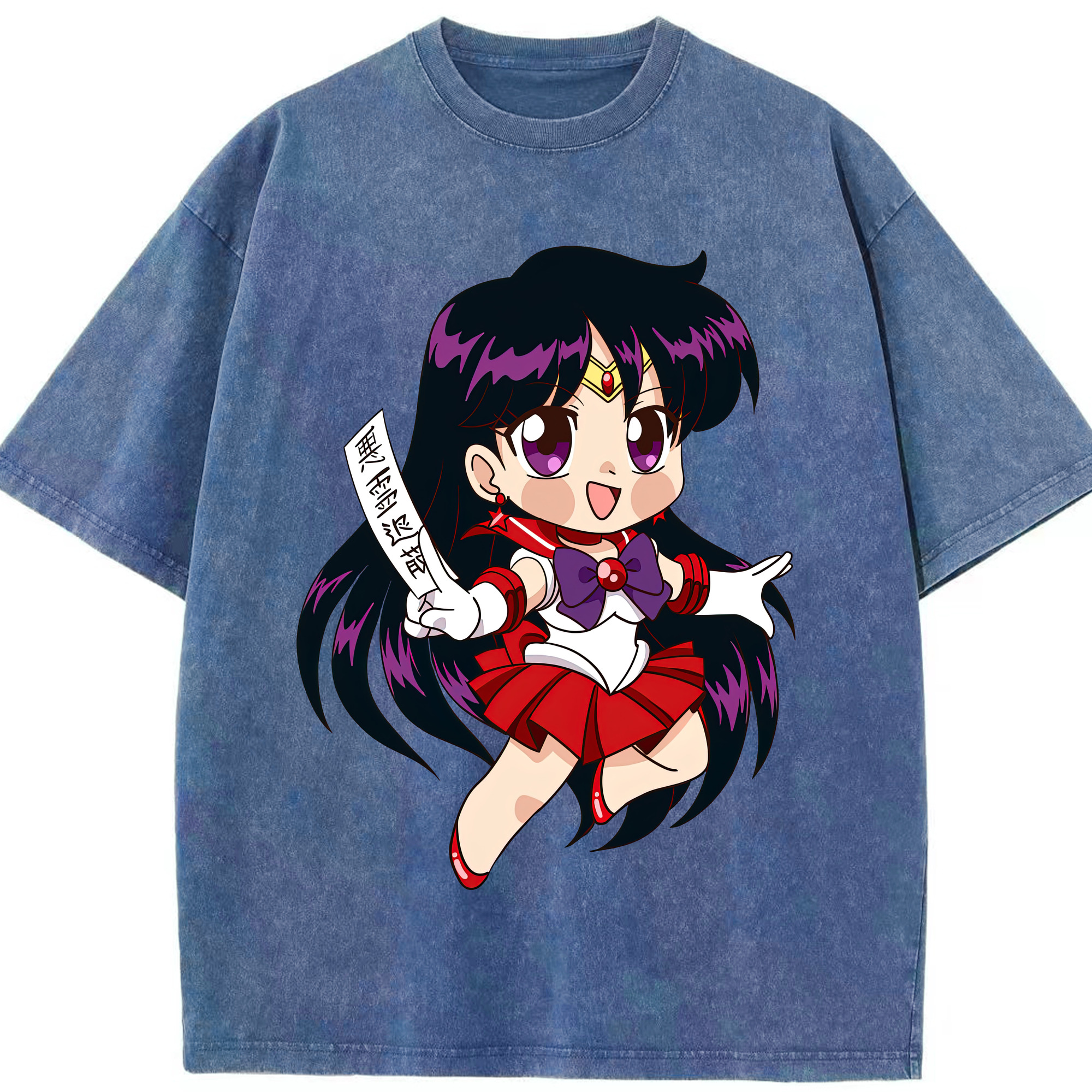 （画像用） 美少女戦士セーラームーン 火野レイ ひの レイ Sailor Moon Hino Rei （セーラーマーズ,Sailor Mars） 綿100% ヴィンテージ風 半袖Tシャツ（フロントプリント）