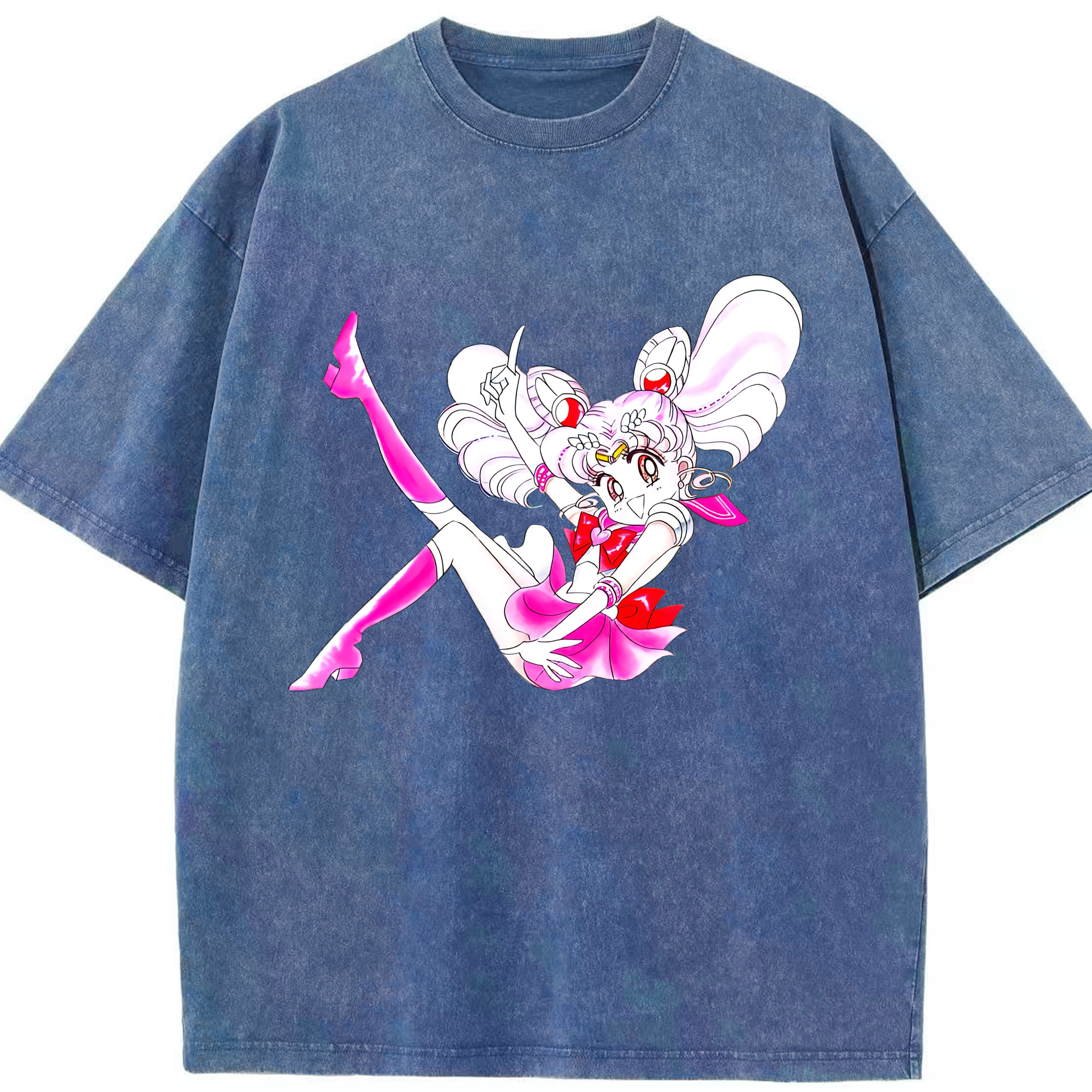 （画像用） 美少女戦士セーラームーン ちびうさ Sailor Moon Chibiusa Tsukino Usagi Small Lady Serenity 綿100% ヴィンテージ風 半袖Tシャツ（フロントプリント）